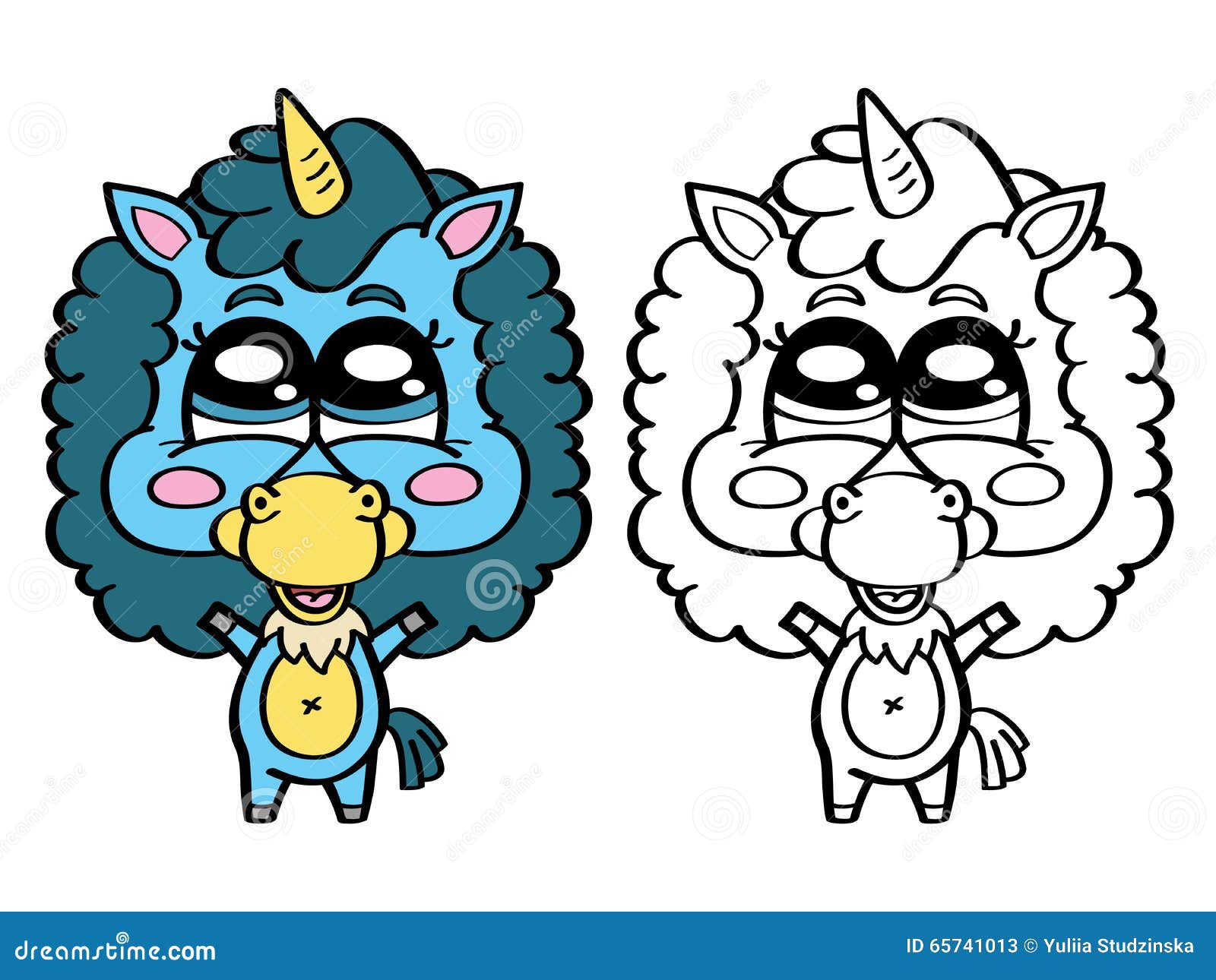 Funny Unicorn Coloring Page. Stock Vector - Illustration of mascot, animal: 65741013 Funny Unicorn Coloring Page. Stock Vector - Illustration of mascot, animal: 65741013