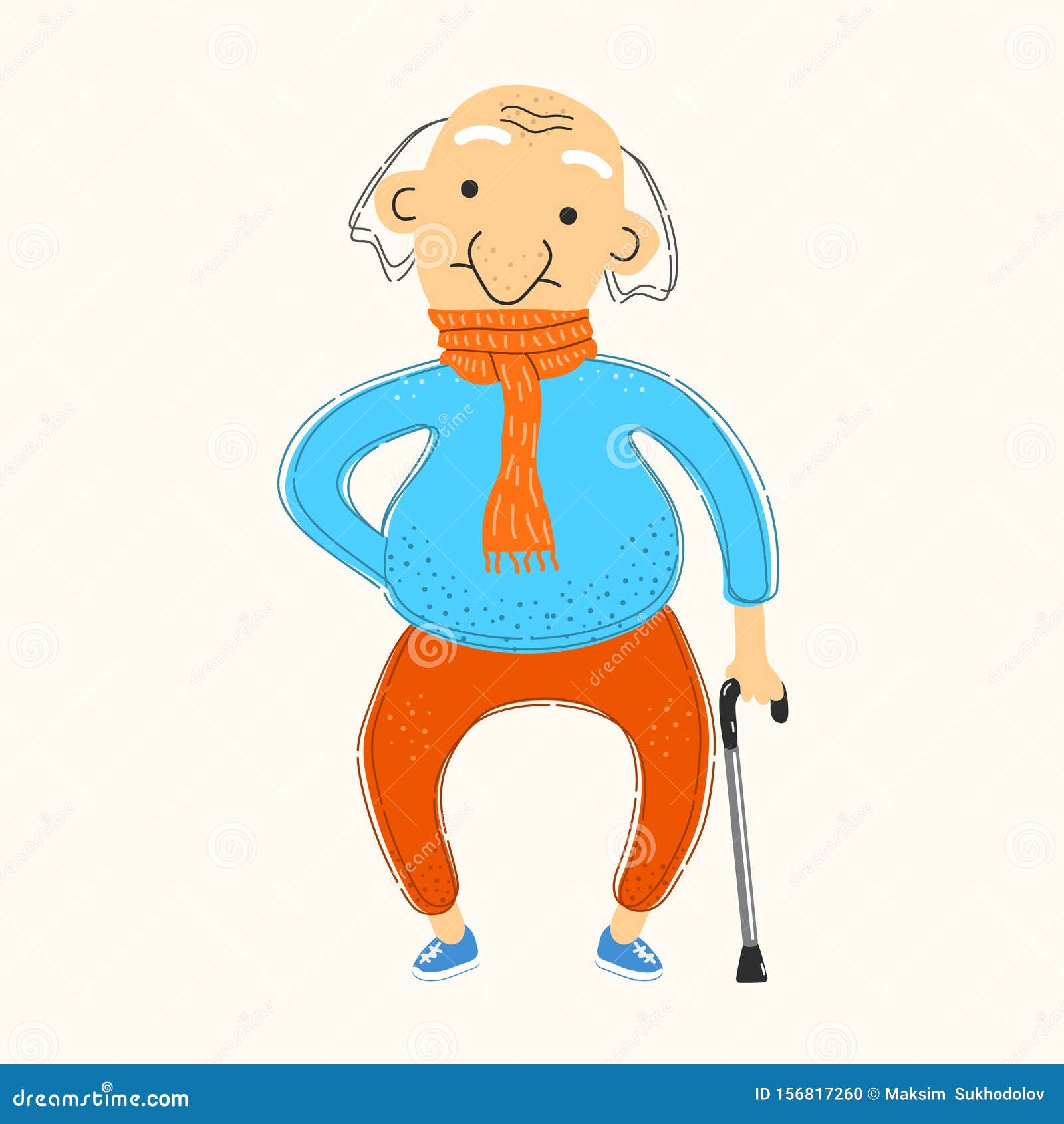 Funny and Unsmiling Grandfather is Senior Citizen Stock Vector -  Illustration of pension, elder: 156817260