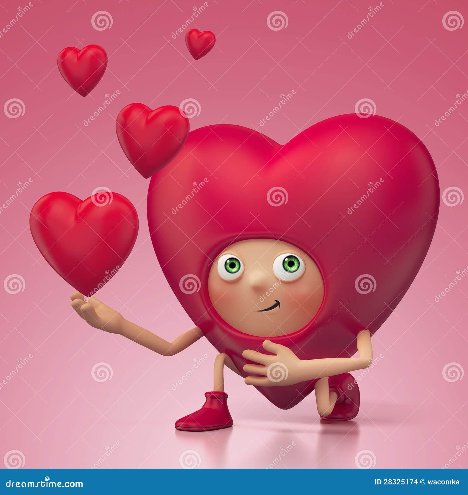 Funny Valentine Heart Cartoon Roposing Stock Images - Image: 28325174