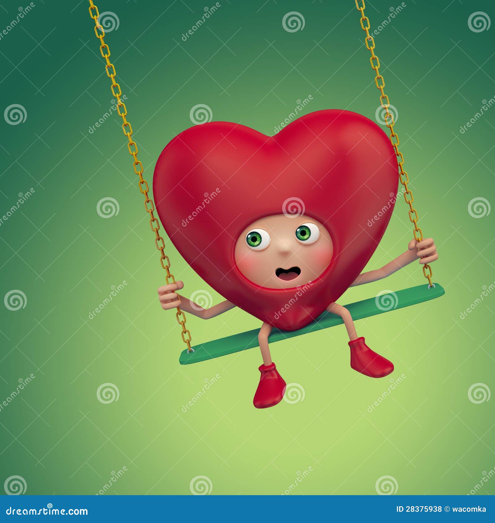 Funny Valentine Red Heart Cartoon Stock Illustration - Illustration of  carousel, cheerful: 28375938, image size:1600x1690