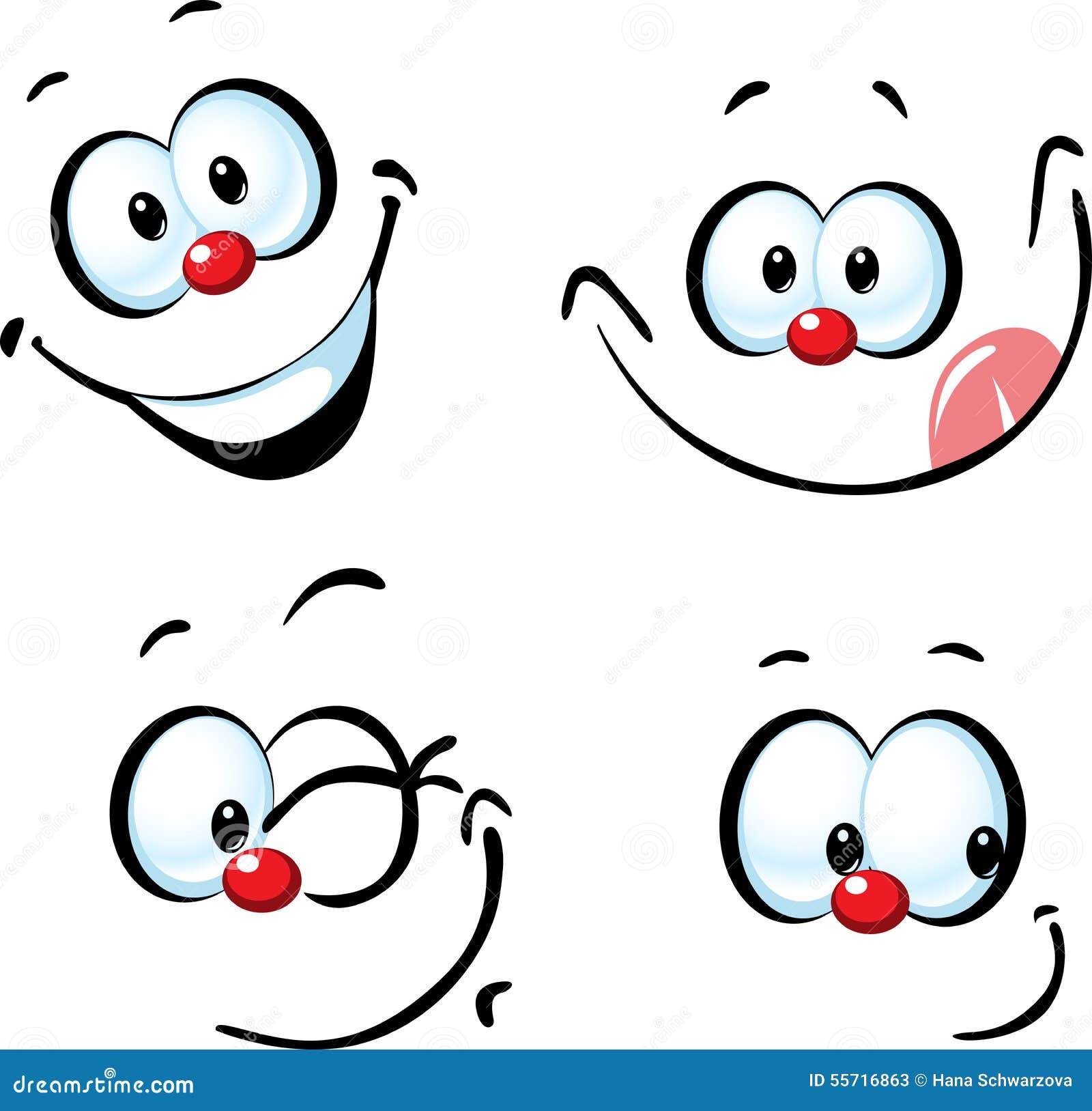 Download Funny Vector Cartoon Face Stock Vector - Image: 55716863