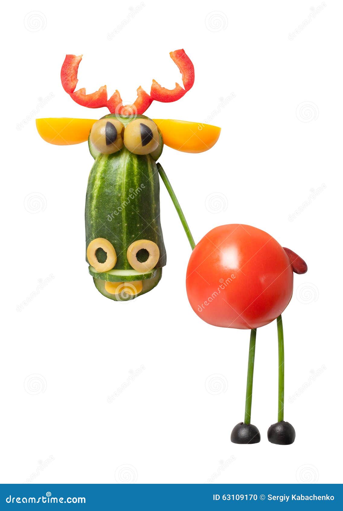 Funny vegetable deer stock photo. Image of background 63109170