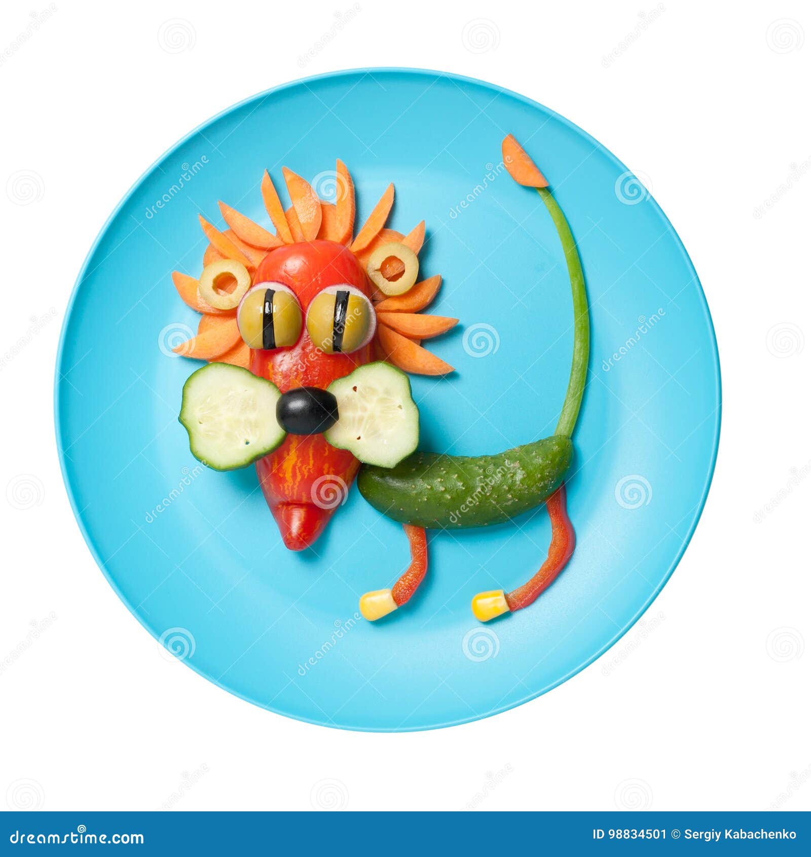 Funny Vegetable Lion Made on Blue Plate Stock Image - Image of corn, blue: 98834501 Funny Vegetable Lion Made on Blue Plate Stock Image - Image of corn, blue: 98834501
