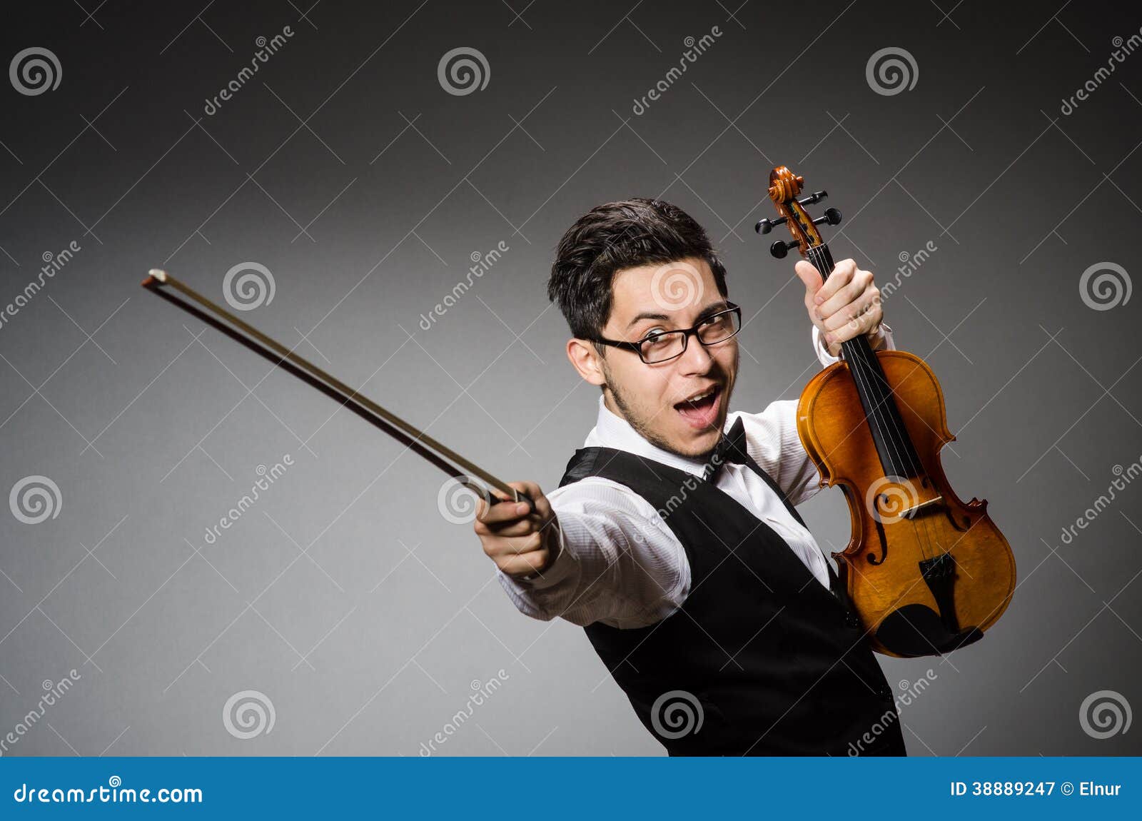 Funny violin player stock image. Image of instrument 38889247