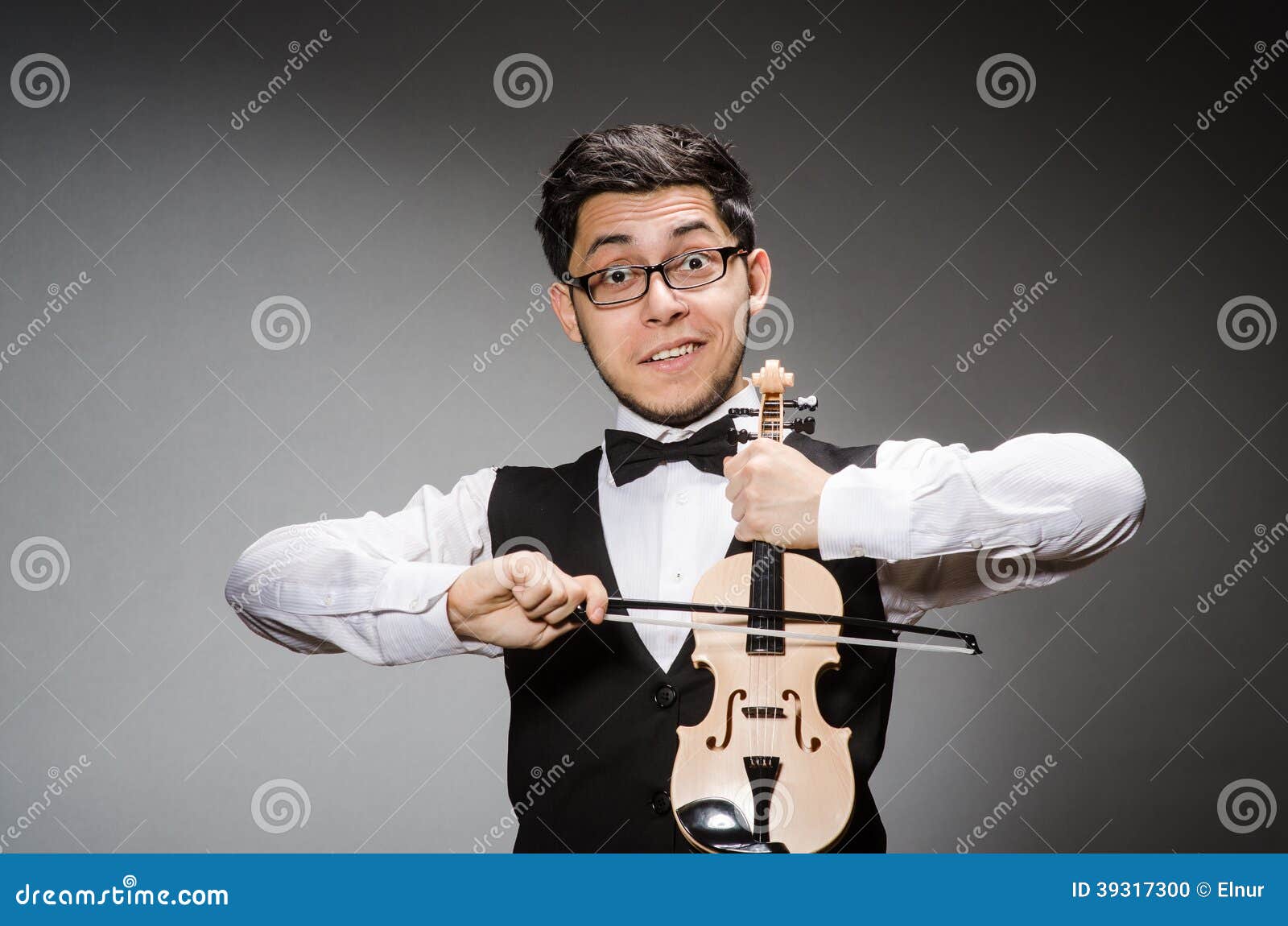 Funny violin player stock photo. Image of performance 39317300