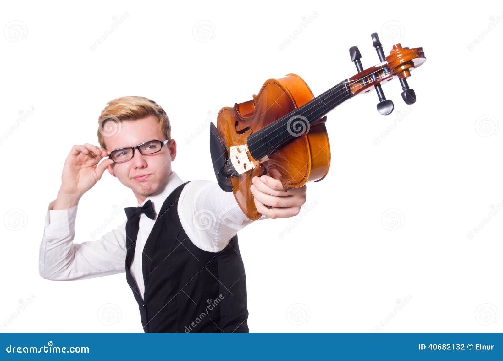 Funny violin player stock photo. Image of adult, humour 40682132