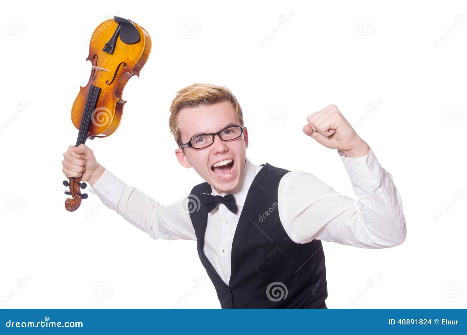 Funny violin player stock photo. Image of adult, artist 40891824