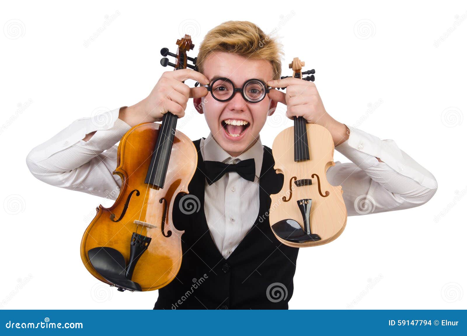 Funny Violin Player on White Stock Photo Image of fiddle, musician