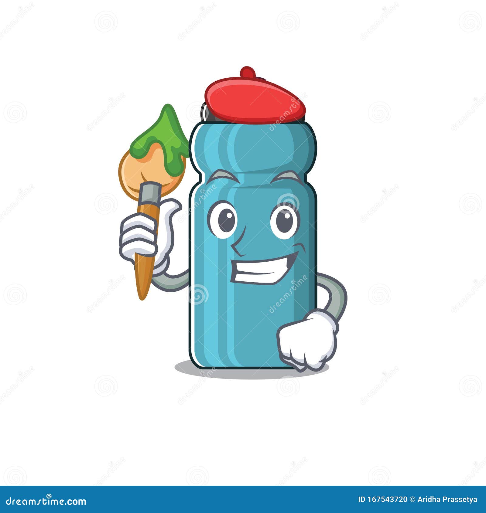 Funny face water bottle scroll mascot design Vector Image