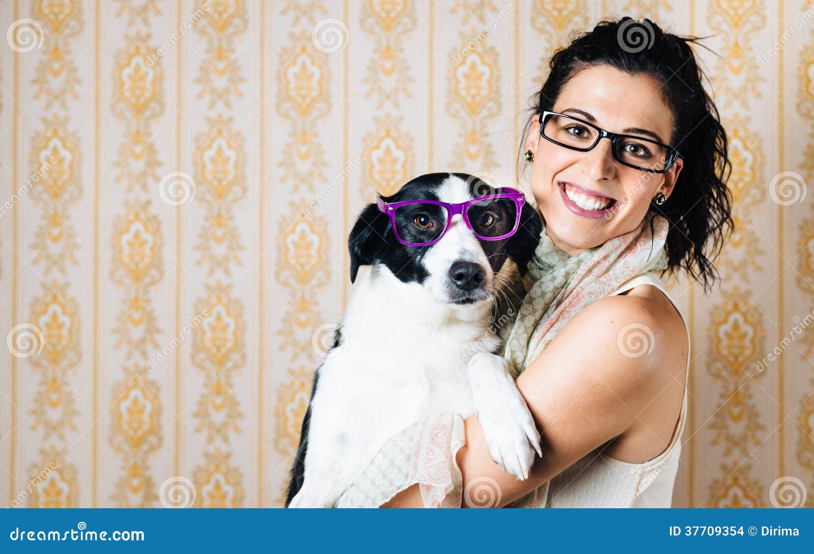 Funny Woman and Dog with Glasses Stock Photo - Image of girl, modern: 37709354 Funny Woman and Dog with Glasses Stock Photo - Image of girl, modern: 37709354