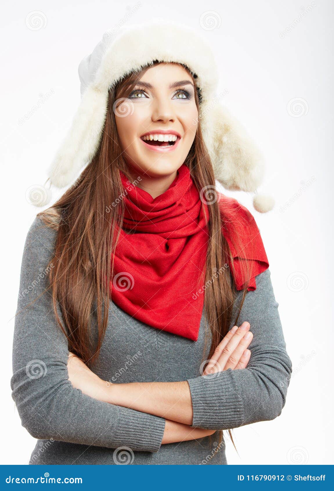 Funny Woman, Isolated Portrait. Stock Photo Image of hair, people
