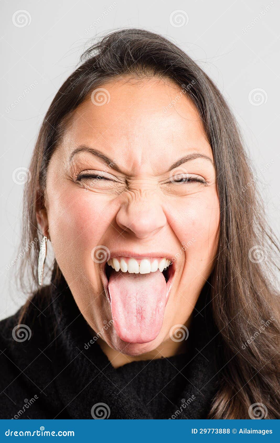 Funny Woman Portrait Real People High Definition Grey Background ...