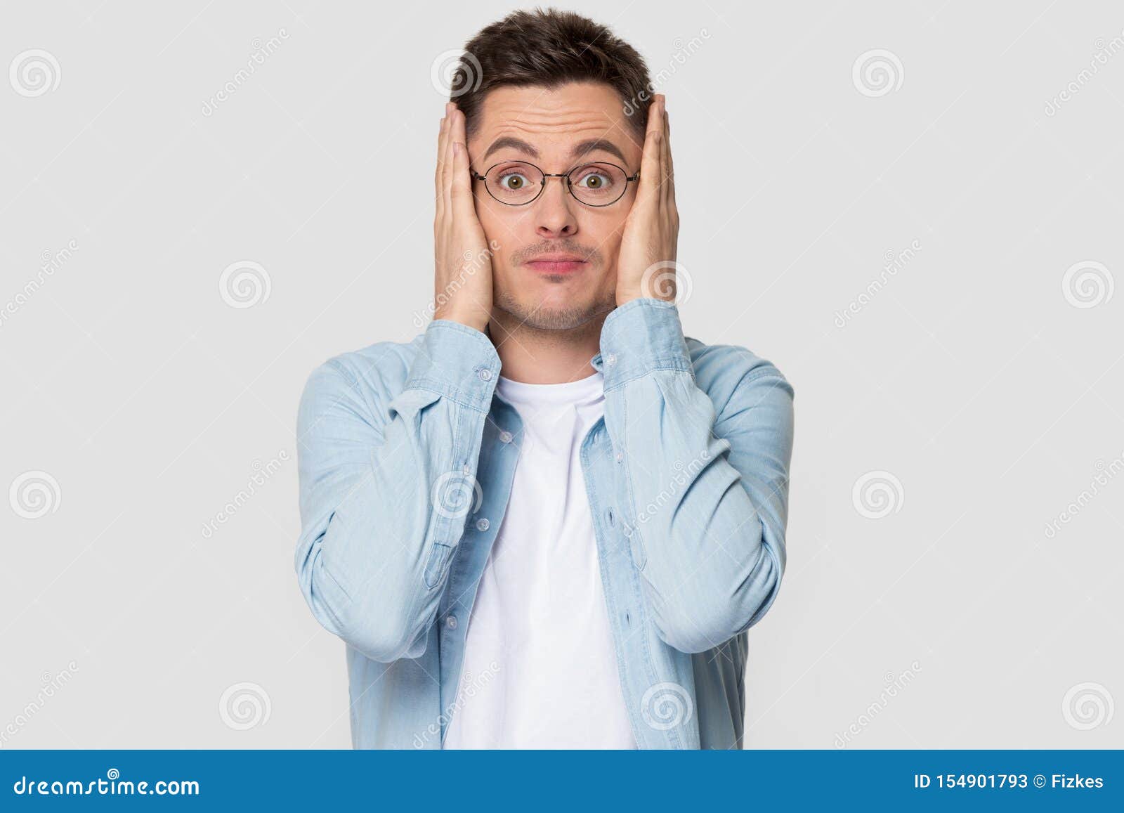 Worried Guy Holding Head in Hands Pose on Grey Background Stock Image - Image of funny, forget: 154901793 Worried Guy Holding Head in Hands Pose on Grey Background Stock Image - Image of funny, forget: 154901793