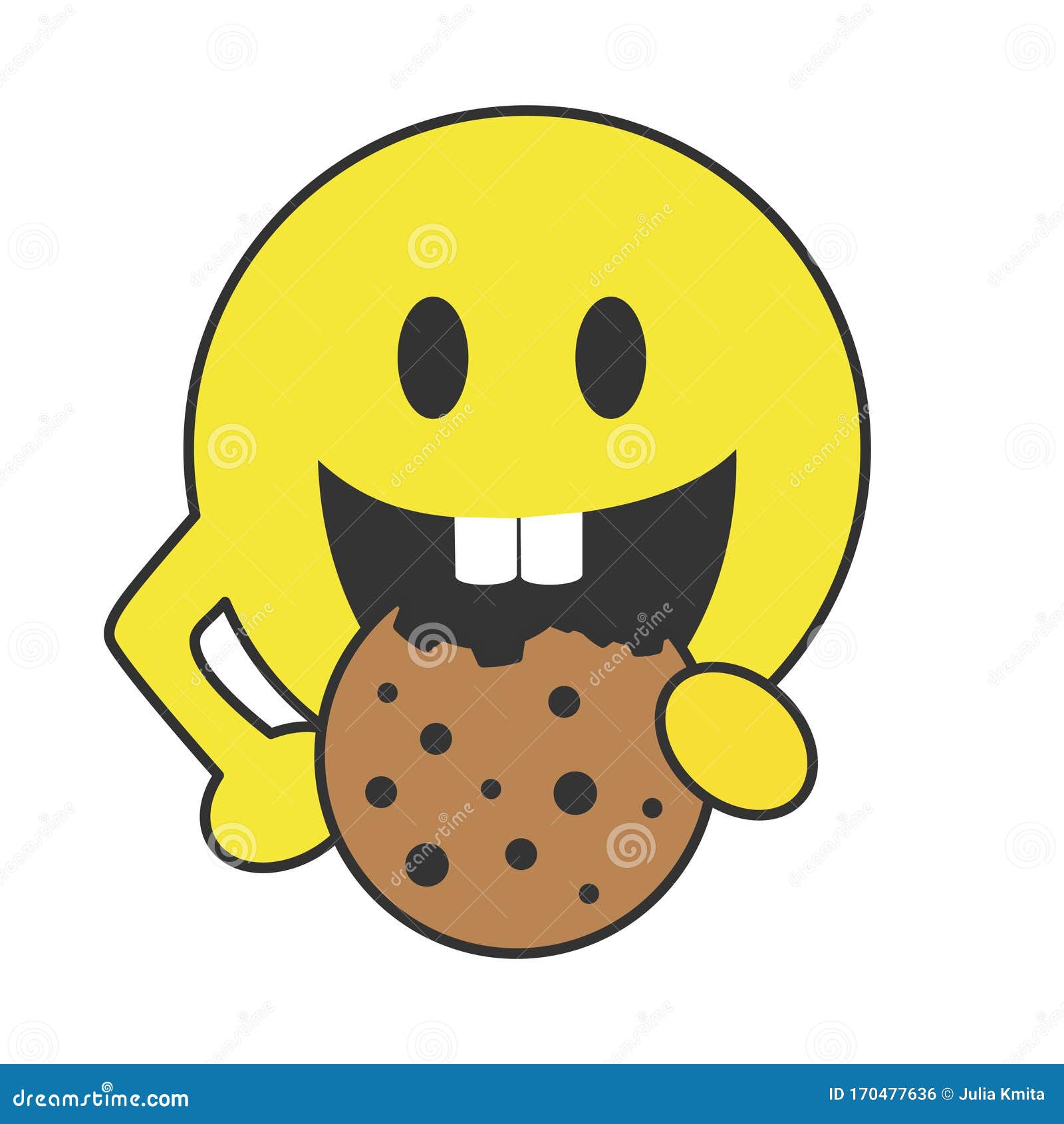 Funny Yellow Happy Smile Face Cartoon with Cookie Stock Vector - Illustration of face, graphic: 170477636 Funny Yellow Happy Smile Face Cartoon with Cookie Stock Vector - Illustration of face, graphic: 170477636