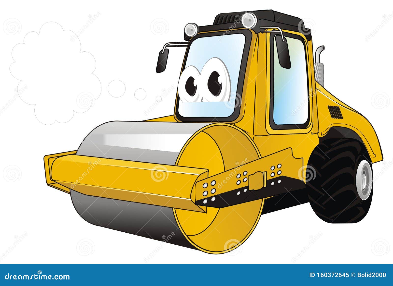 Funny Road Roller With Footnote Illustration 160372645 - Megapixl