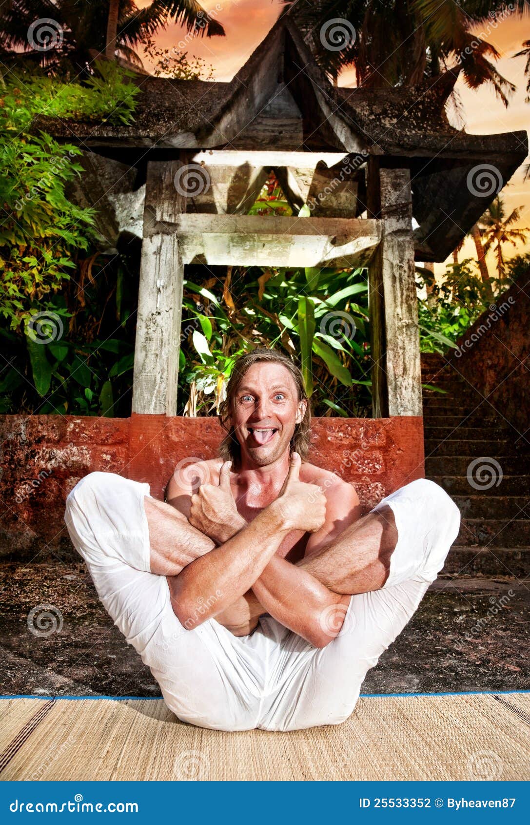 Funny yoga stock photo. Image of laugh, harmony, lotus - 25533352