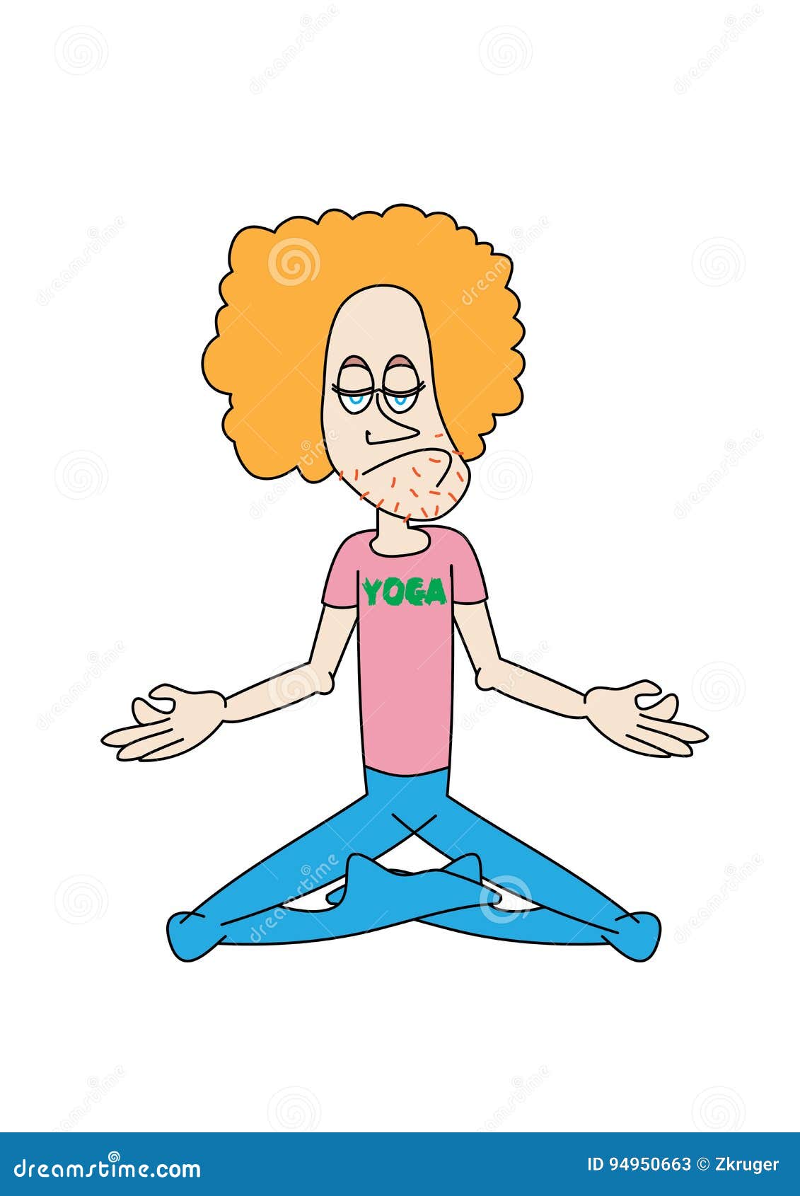 Funny Yoga Man Character Meditation Stock Vector - Illustration of ...