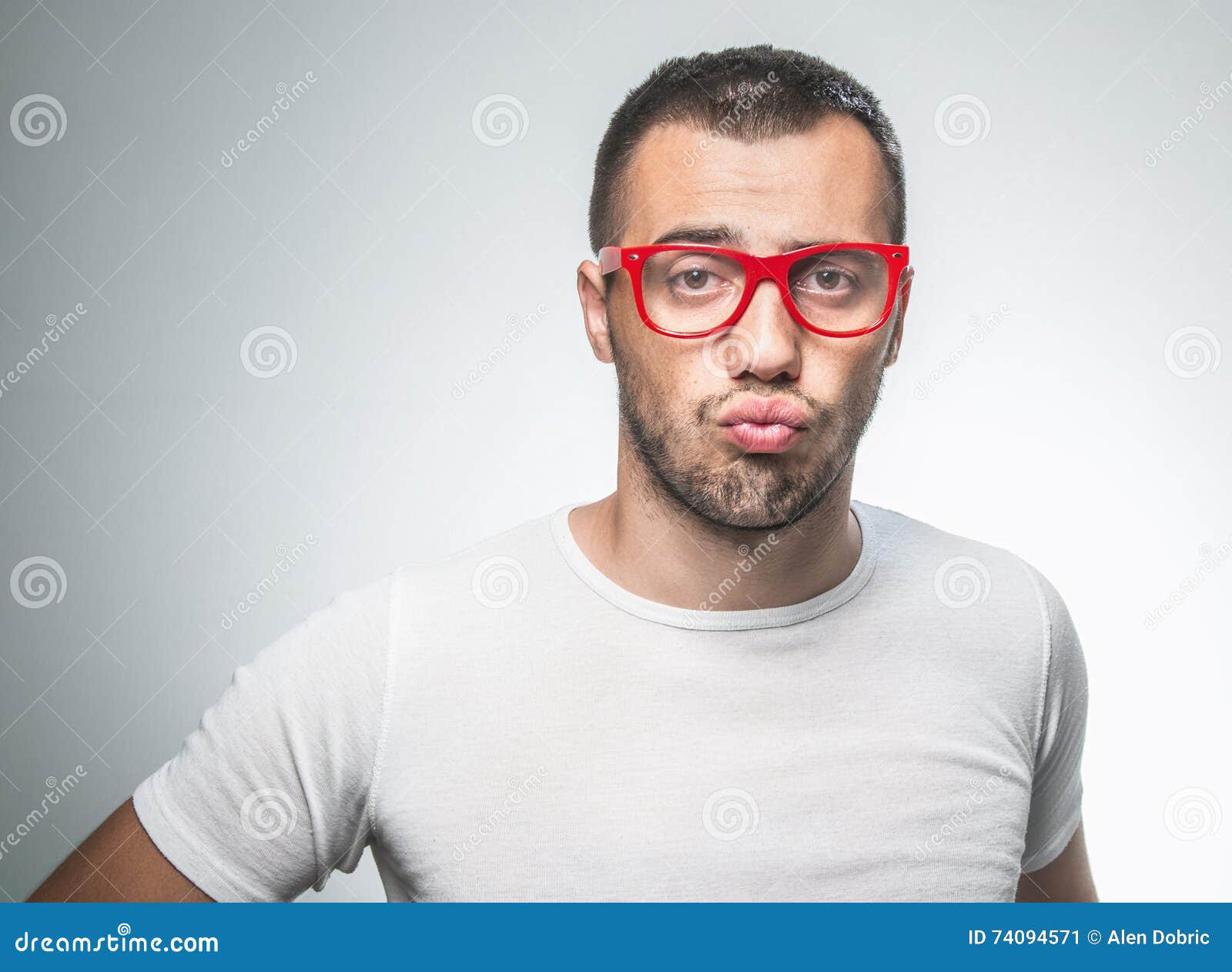 Funny Young Man, Isolated - Studio Shot Stock Image - Image of worry ...