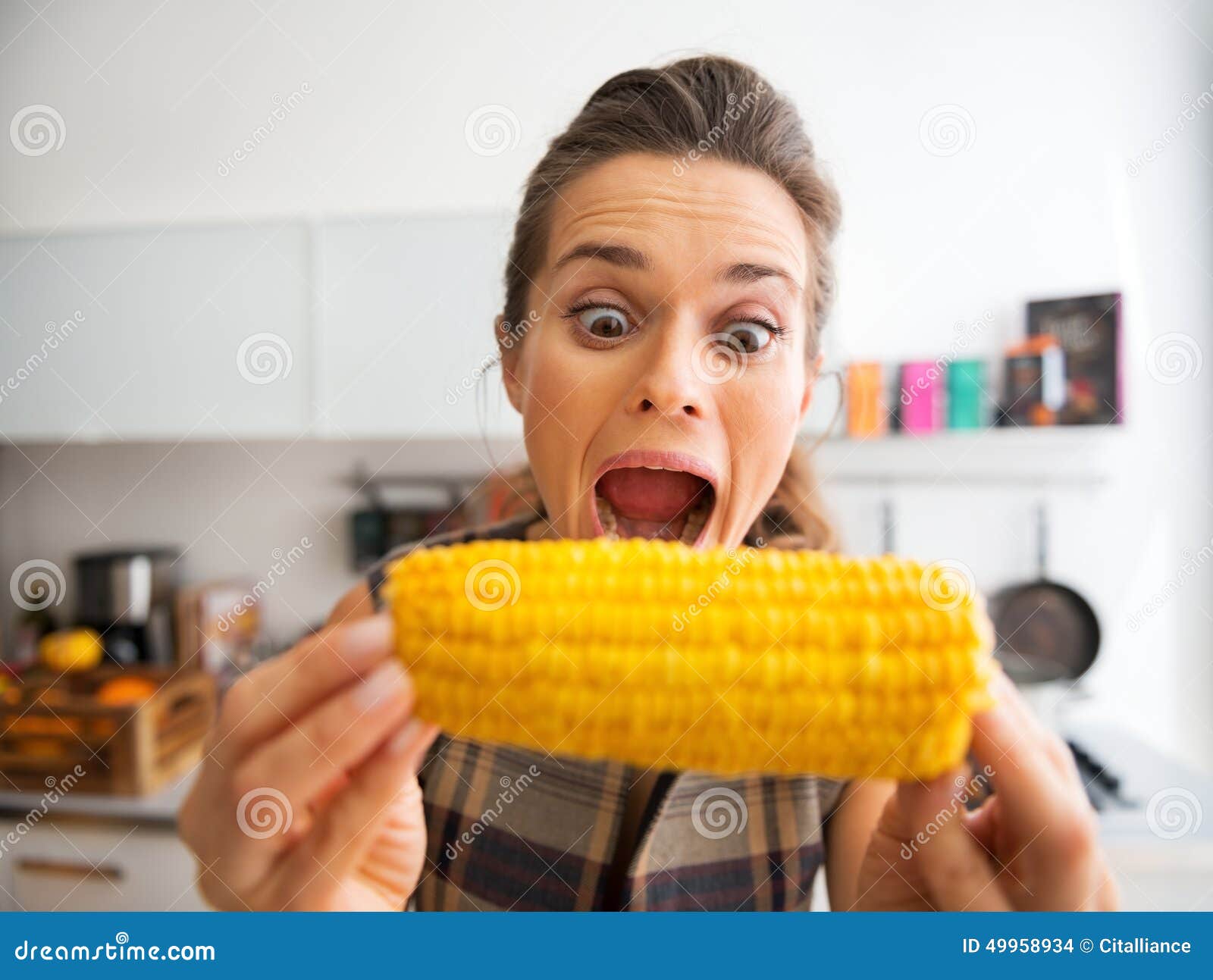 Funny Young Woman Eating Boiled Corn Stock Photo - Image of seasonal, home: 49958934 Funny Young Woman Eating Boiled Corn Stock Photo - Image of seasonal, home: 49958934