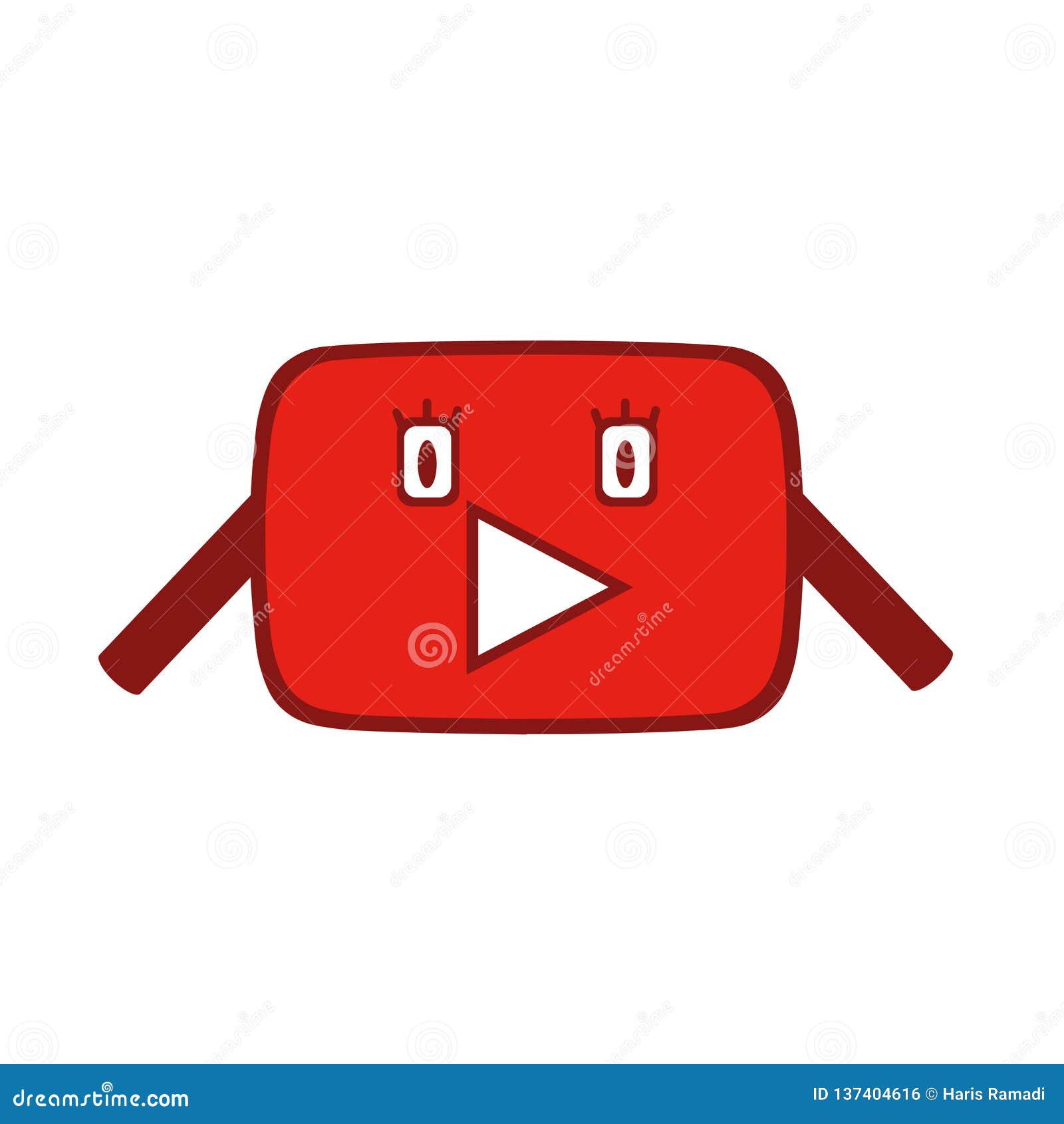 Funny Youtube Cartoon v2 stock vector. Illustration of icon - 137404616