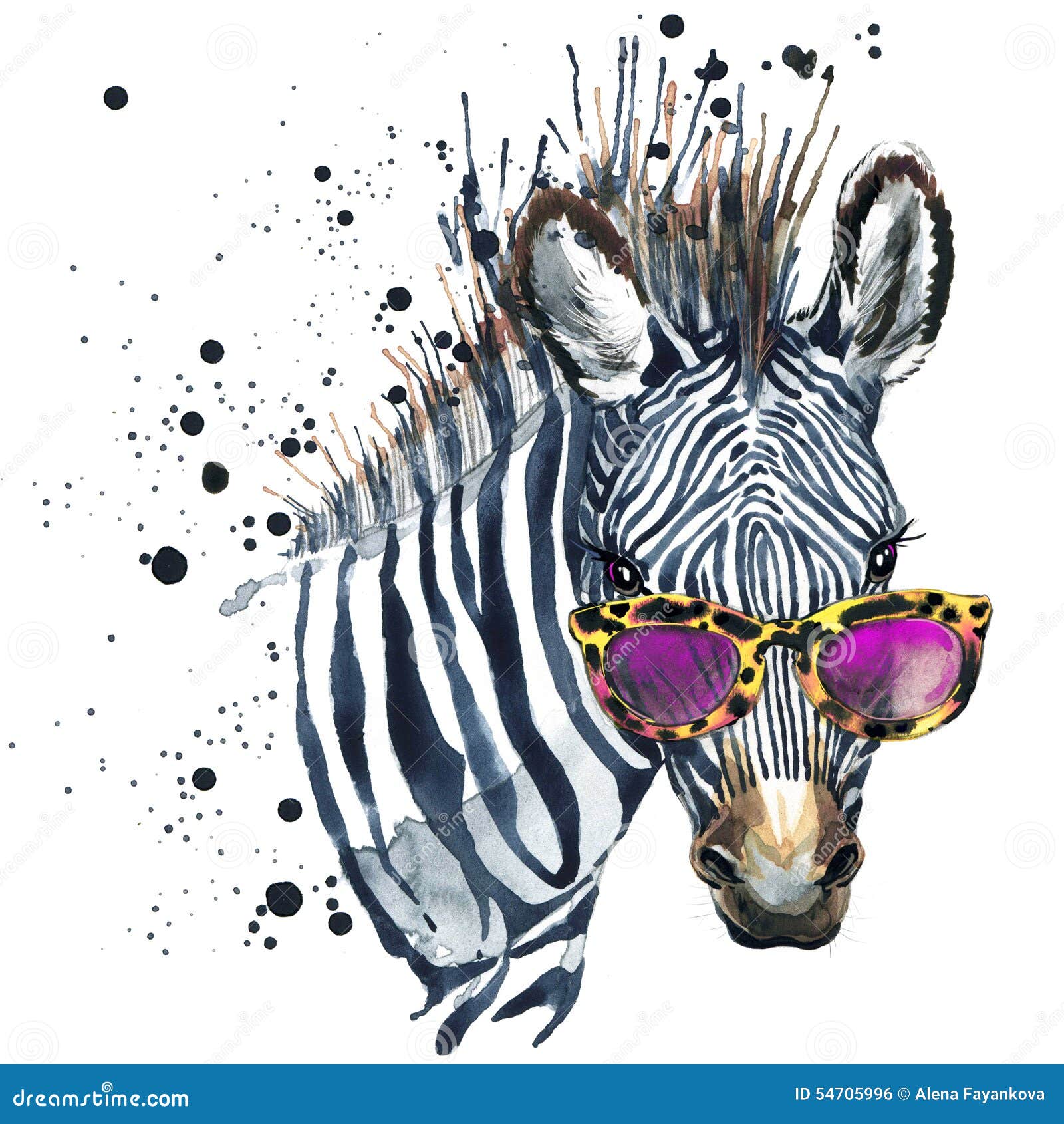 funny zebra watercolor 