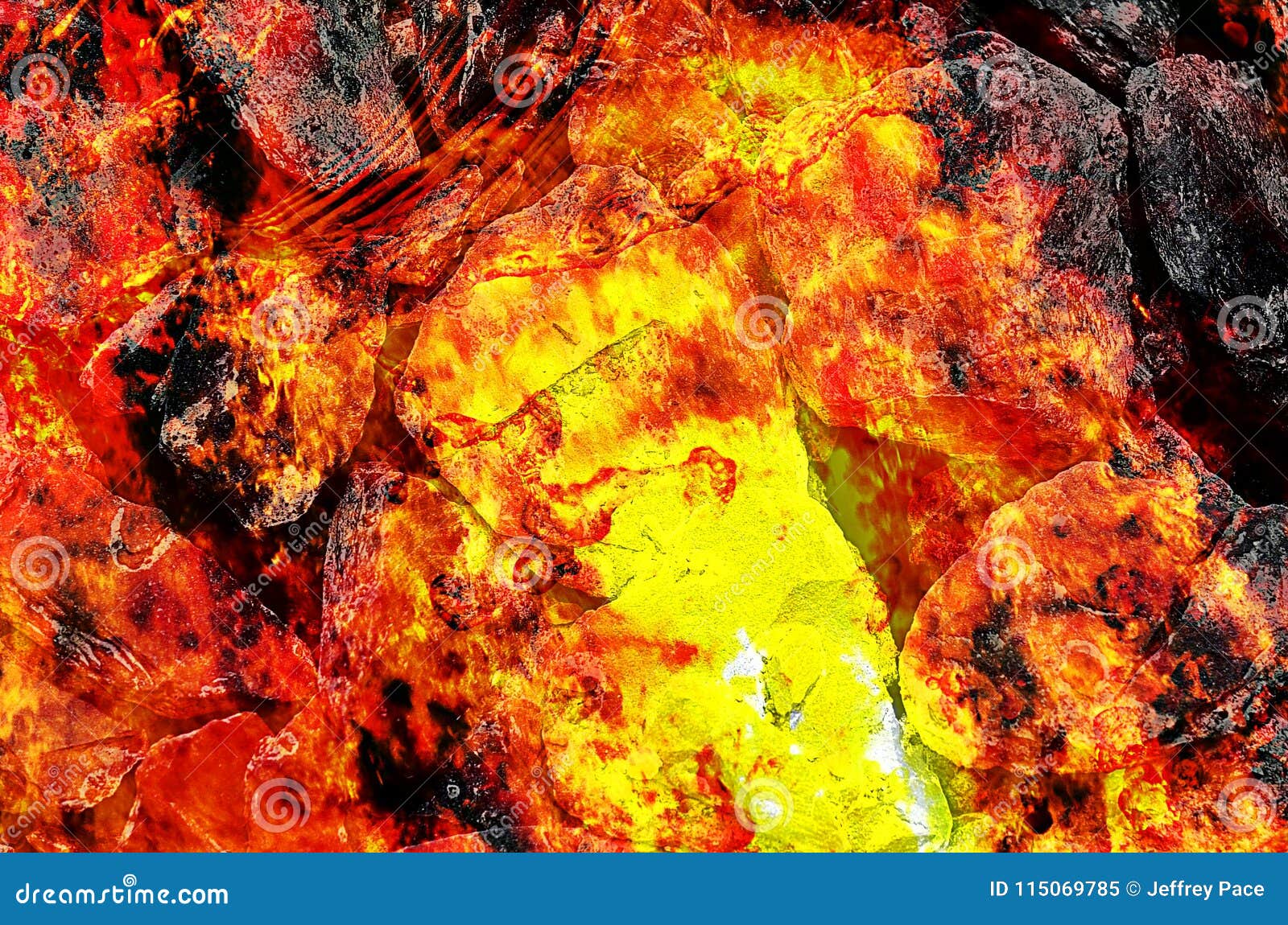 Fuoco e zolfo. Il carbone ardente di arte del fireup della fiamma calda del fireon brucia senza fiamma colori naturali ancora di verniciatura di colore delle immagini del materiale illustrativo del artworkmonster della natura lapidati pietra di consumo di combustibile dell'ustione di calore dei carboni dei modelli del modello che colorano variopinti
 il fondo sconosciuto magico dispari abbellisce indietro