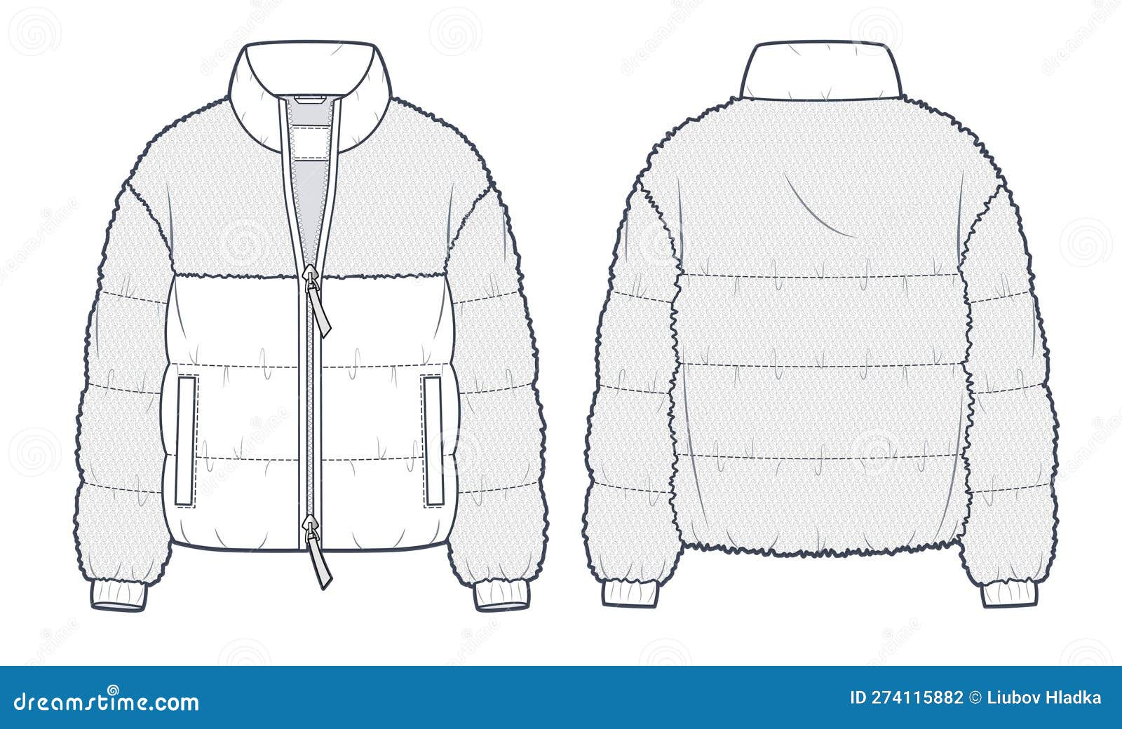 Zipup Harrington Bomber jacket technical  Stock Illustration  76097273  PIXTA