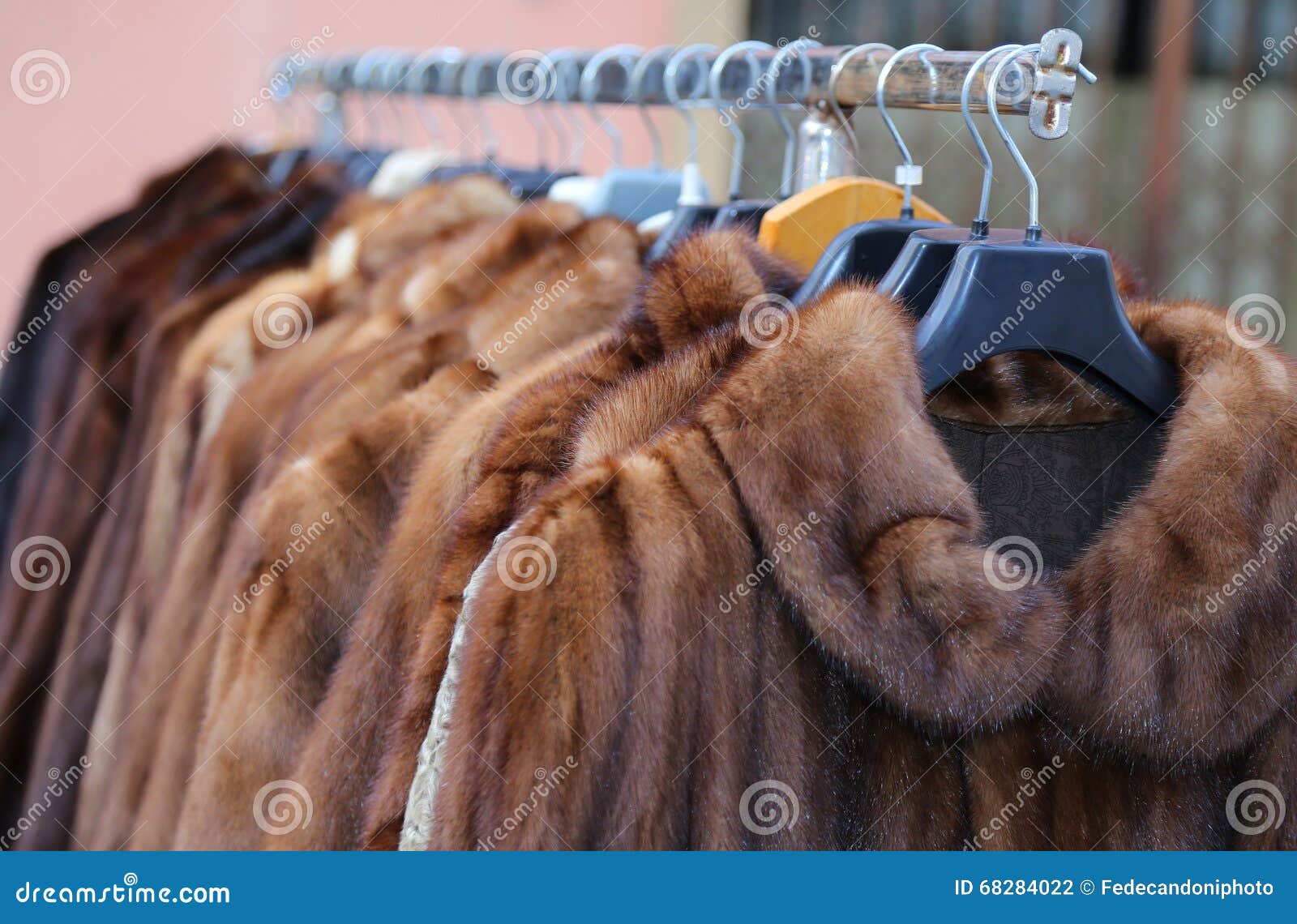 Fur Coat for Sale in the Flea Market Stock Photo Image of hook