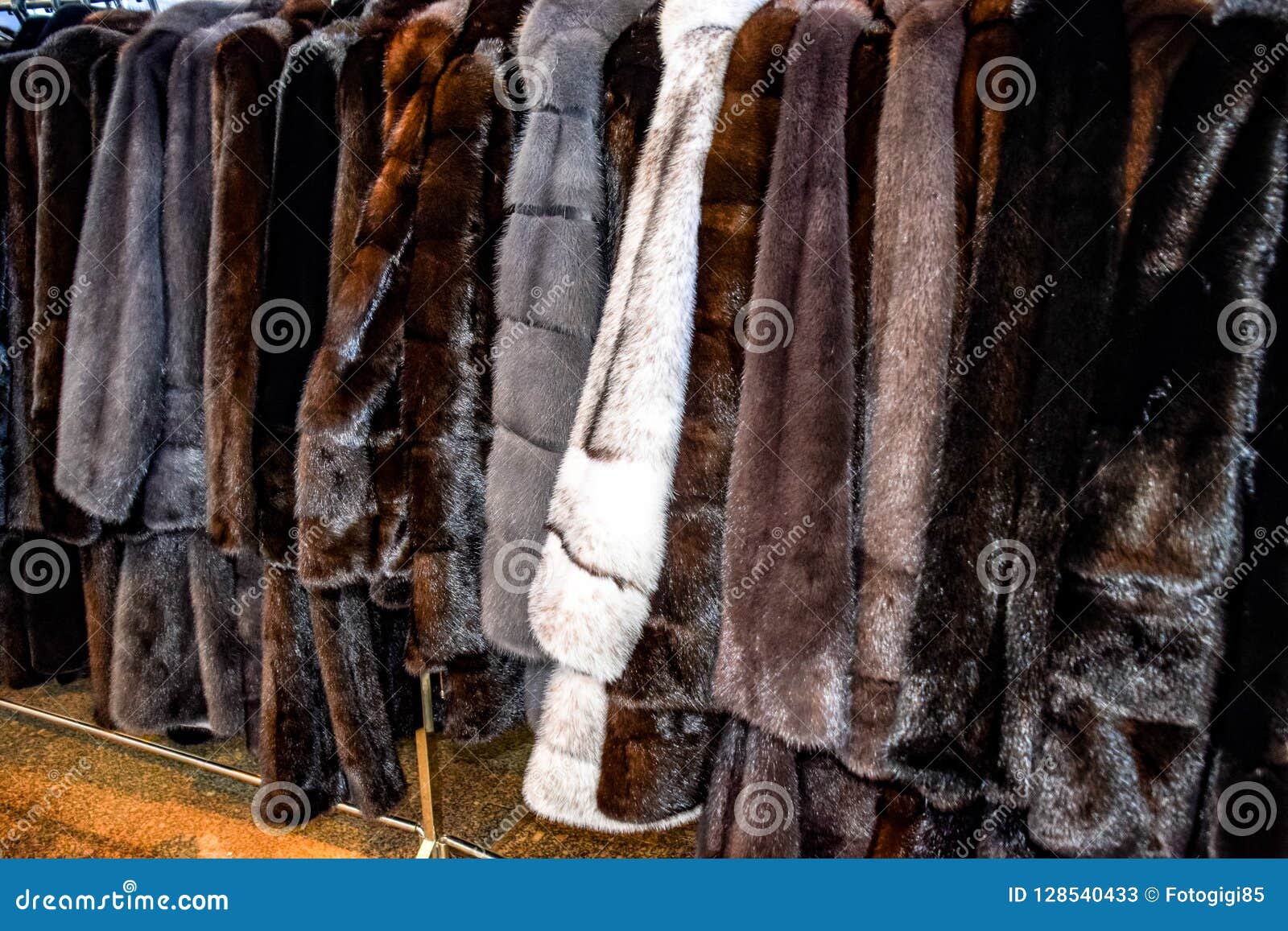 Fur Coats on Hangers. Fur Store Stock Image - Image of coats, luxury ...