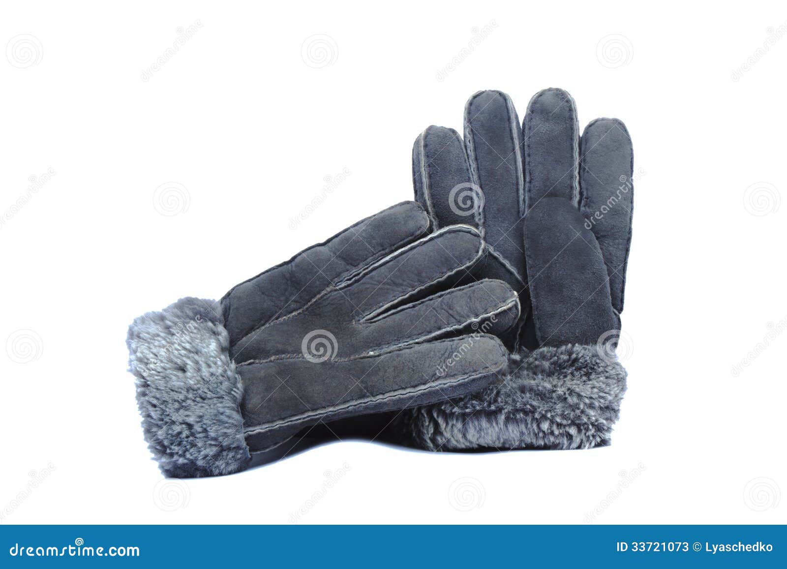 Fur Winter Gloves Grey Colors On The White Background. Stock Image - Image of subject ...1300 x 957