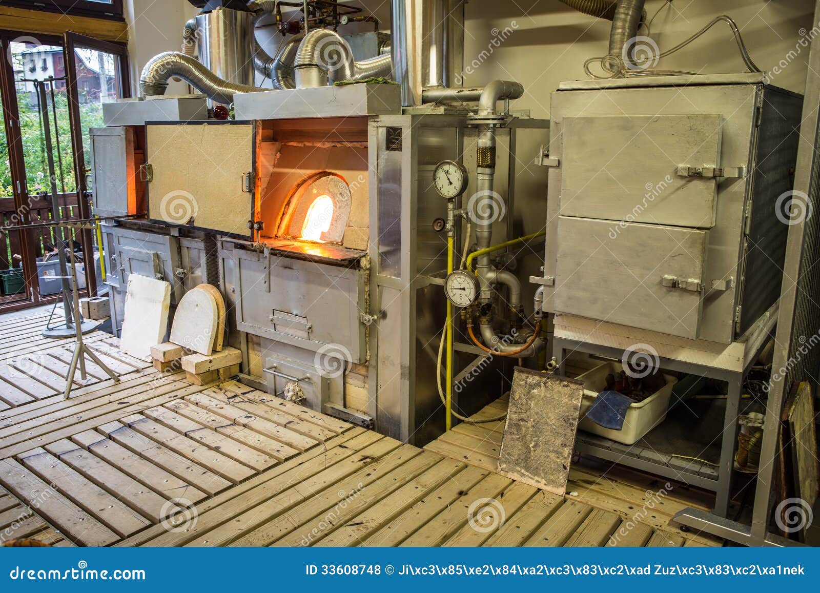 Furnaces in the Glass Factory Stock Photo Image of production