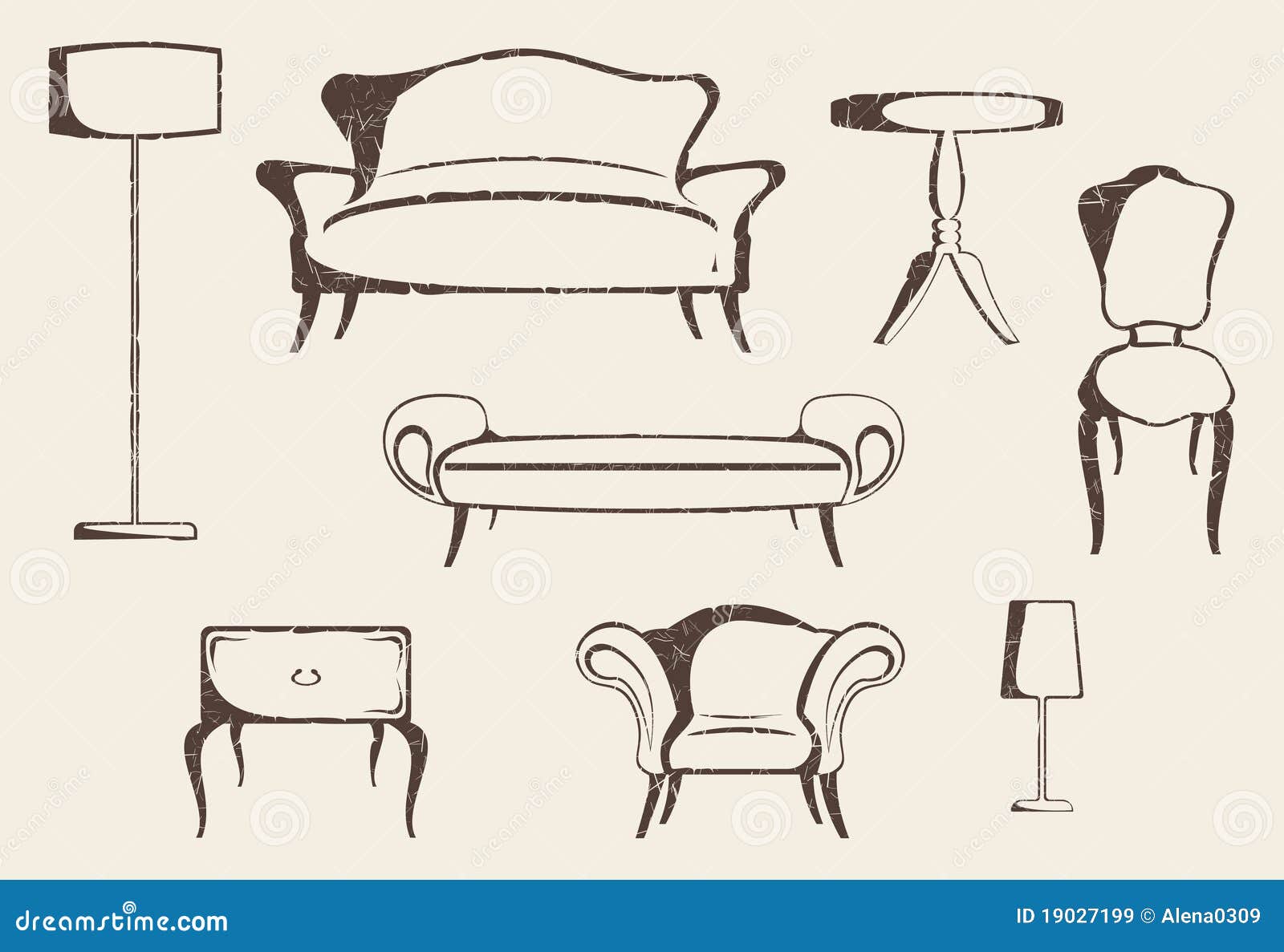 Furniture stock illustration. Illustration of table, retro 19027199