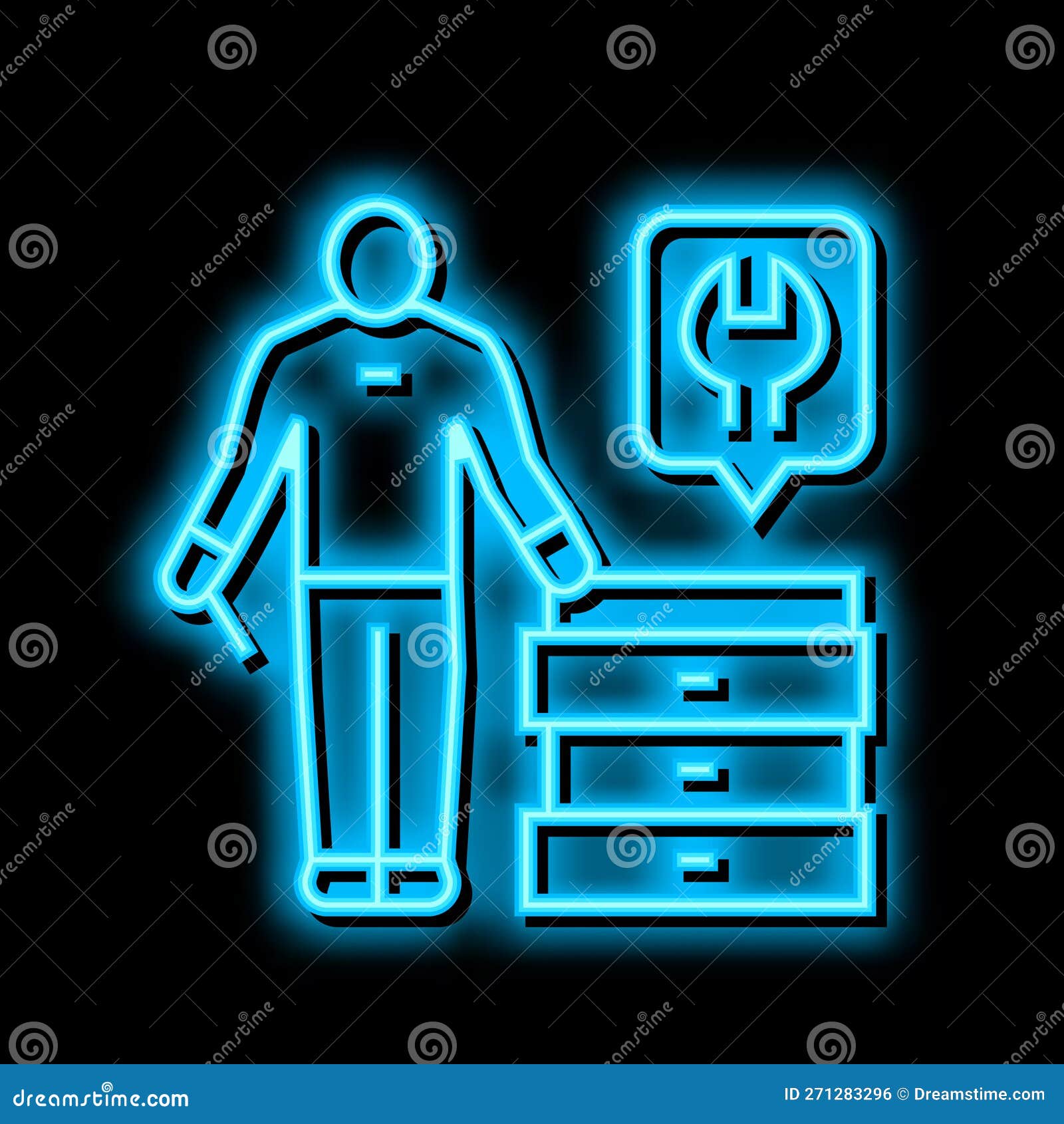 Furniture Assembler Neon Glow Icon Illustration Stock Vector ...