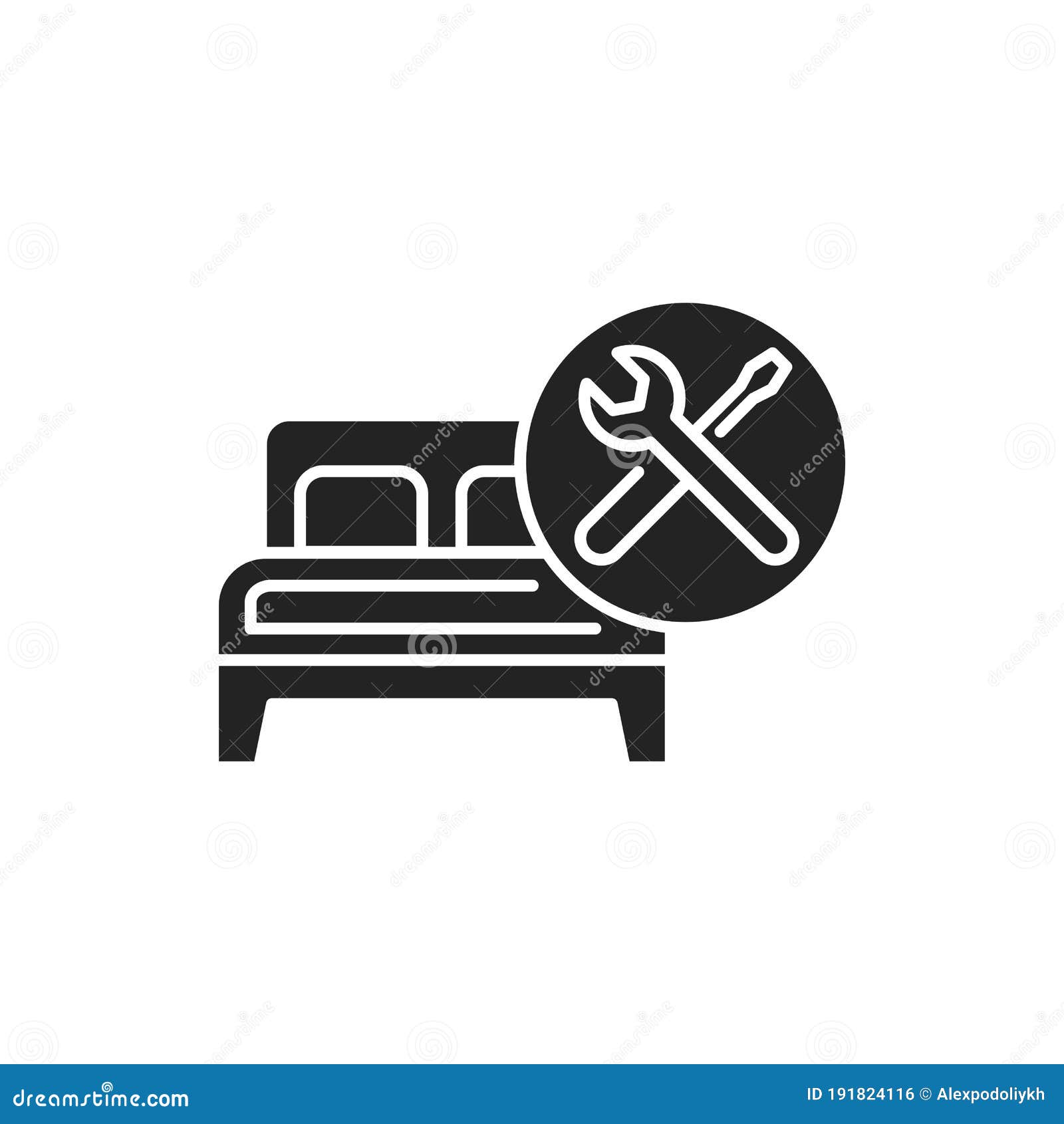 furniture assembly black glyph icon. handyman services. pictogram for web page, mobile app, promo. ui ux gui 
