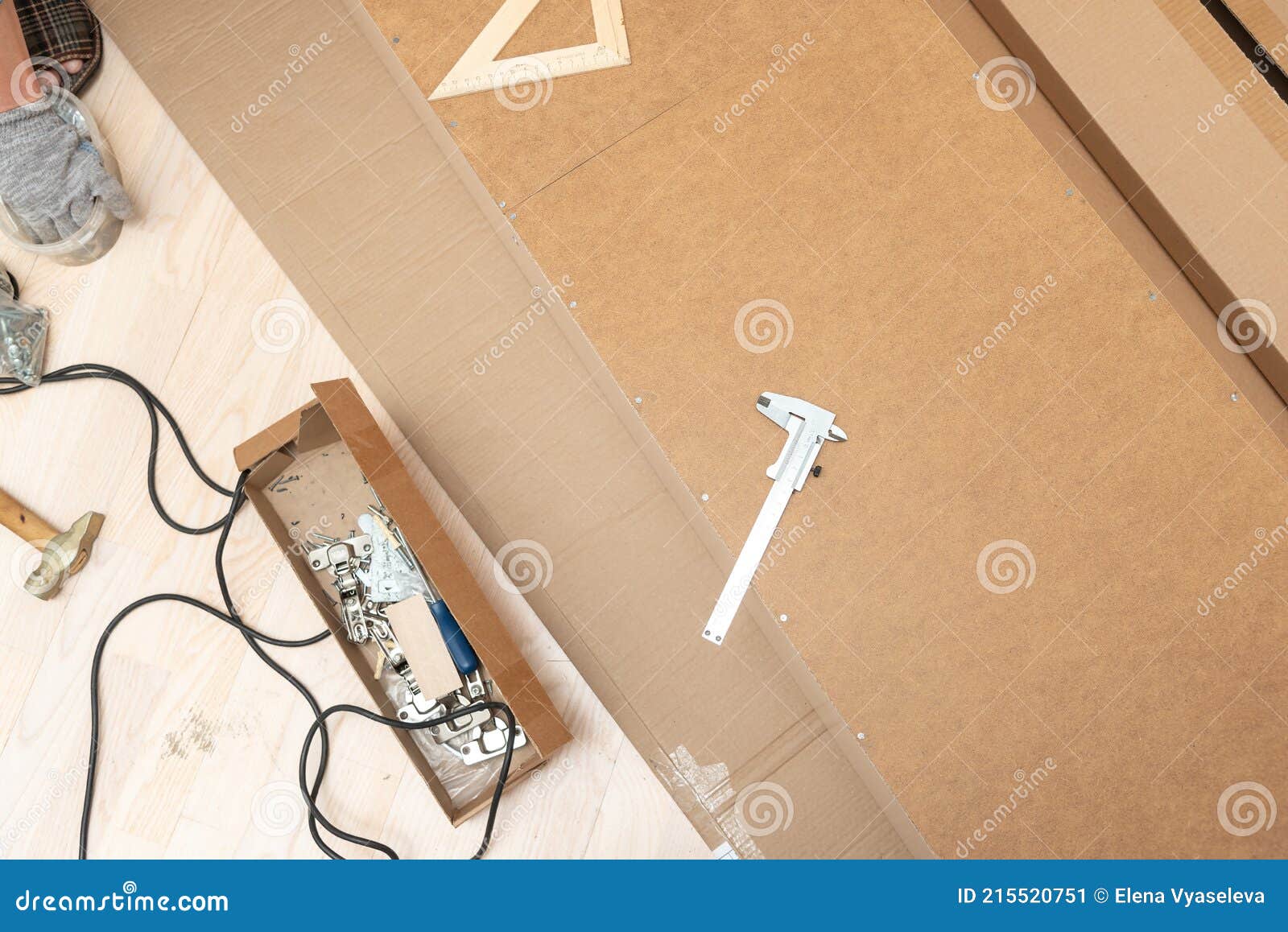 Furniture Assembly Parts and Tools for Self Assembly Furniture. Stock Image Image of building
