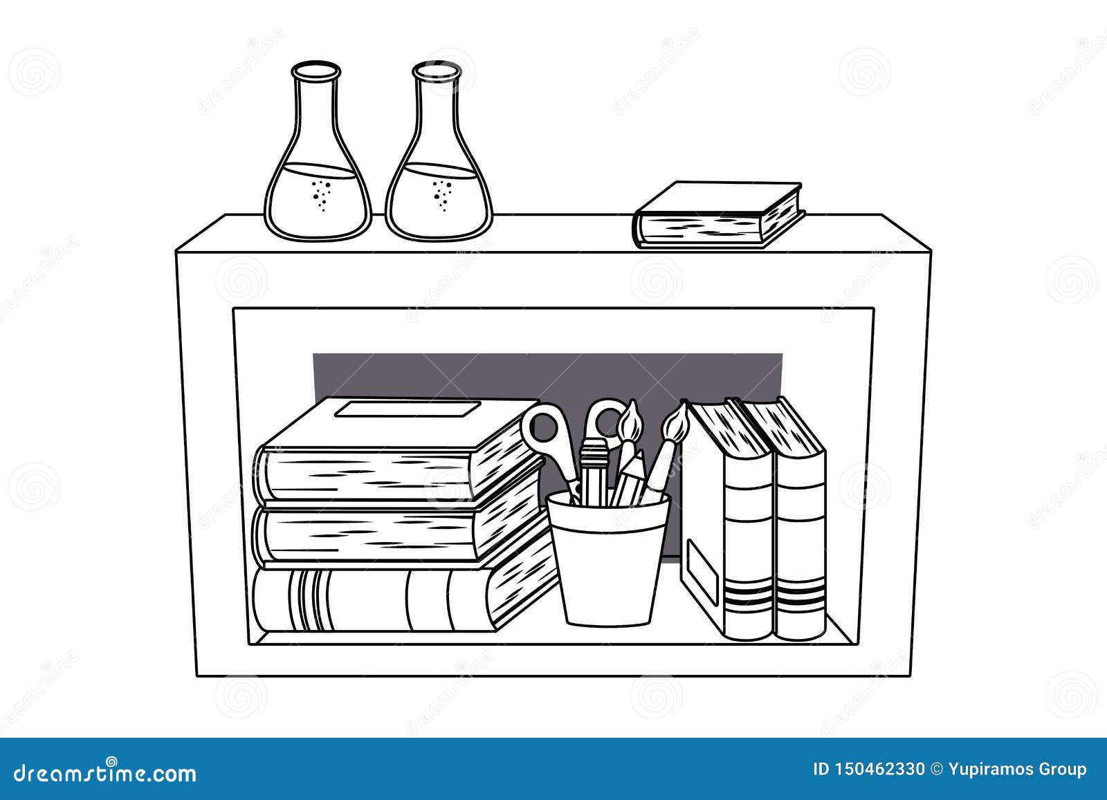 Furniture And School Supplies Design Stock Vector Illustration