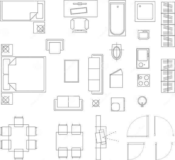 Furniture Elements Vector Stock Illustration Illustration of