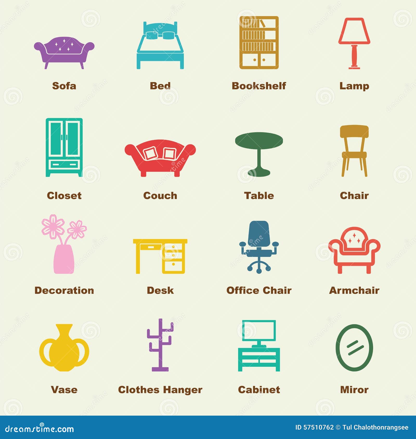 Furniture elements stock vector. Illustration of design 57510762