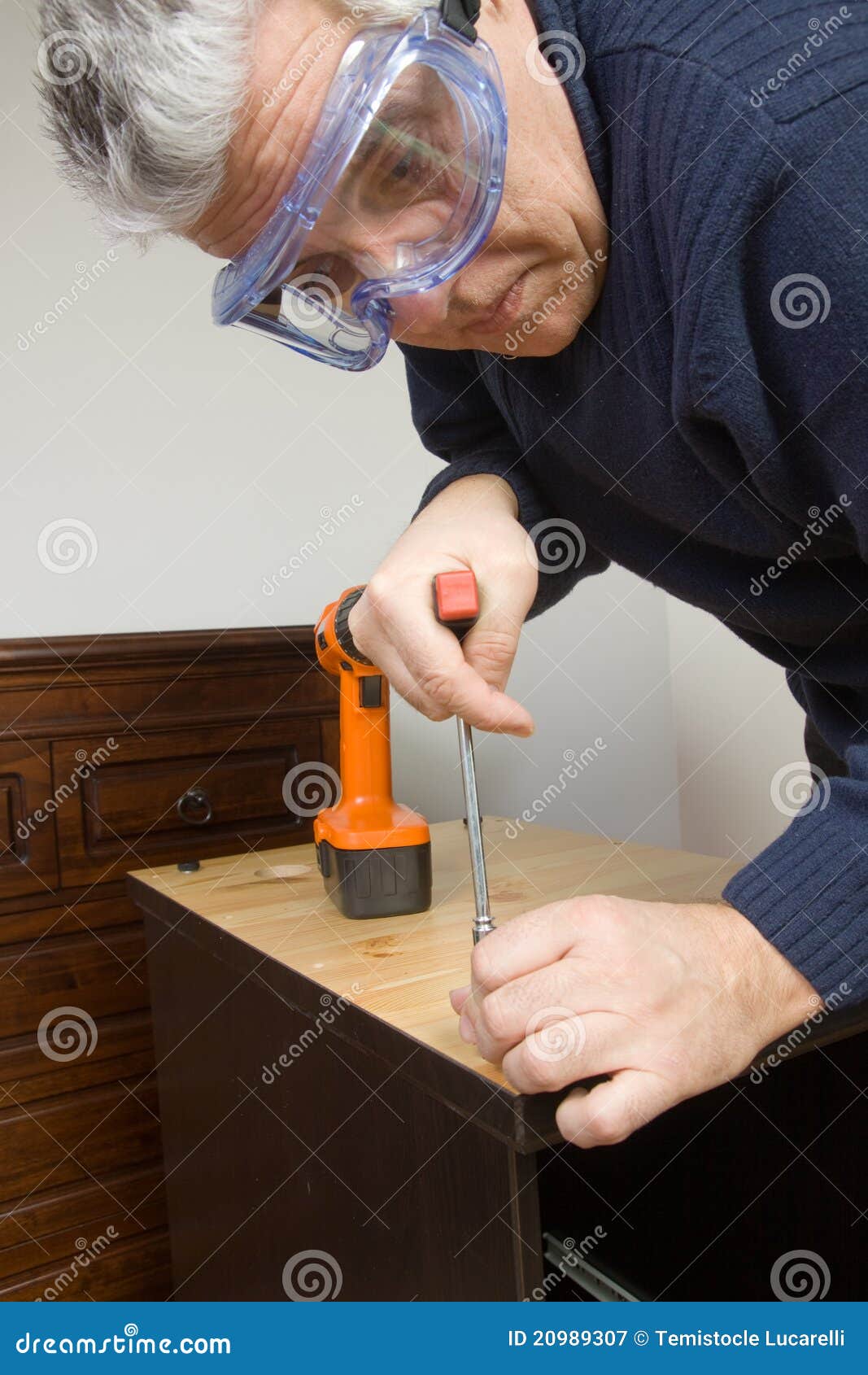 Furniture fitter stock image. Image of plank 20989307