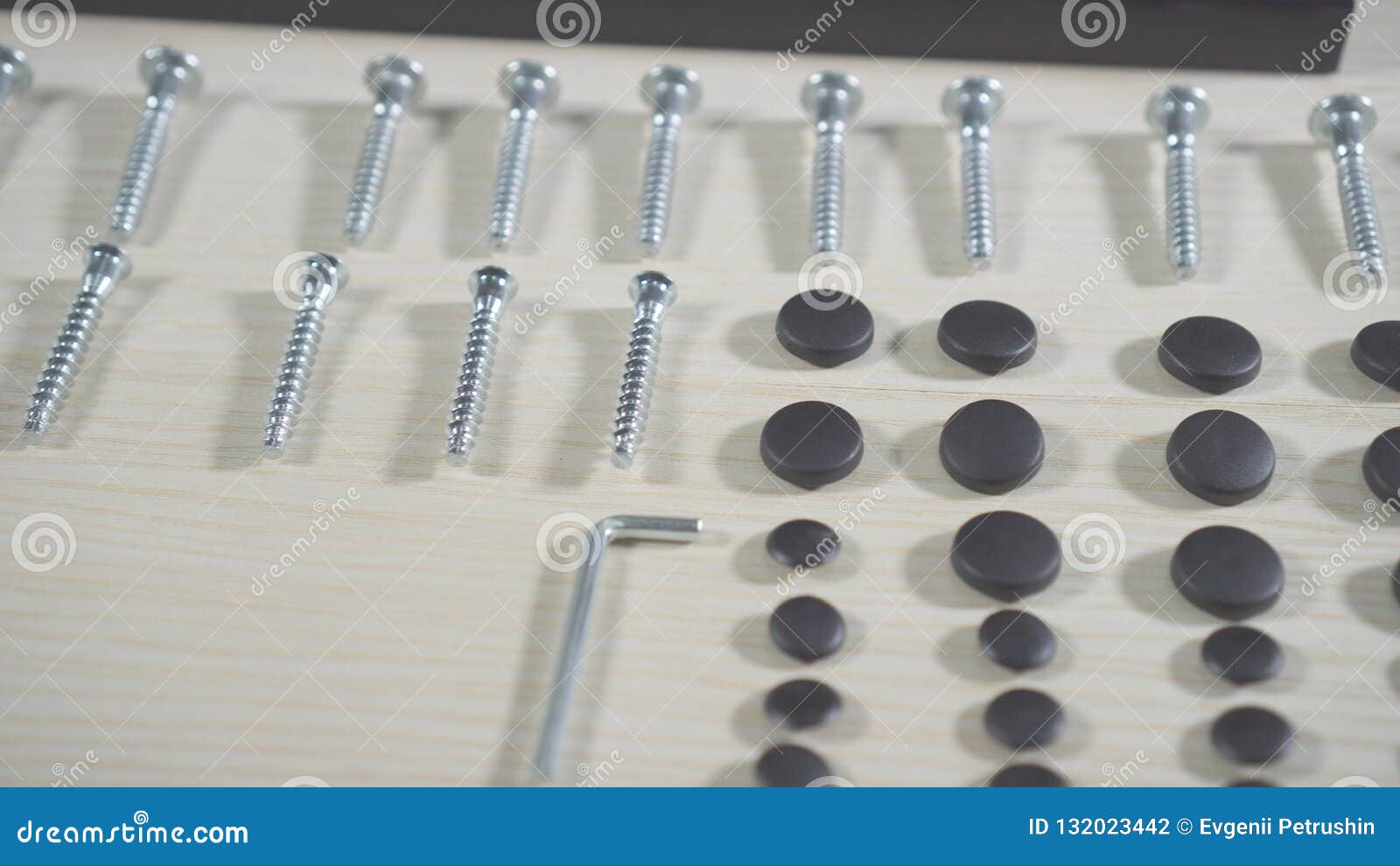 Furniture Fittings For Furniture Assembly Close Up Stock Photo