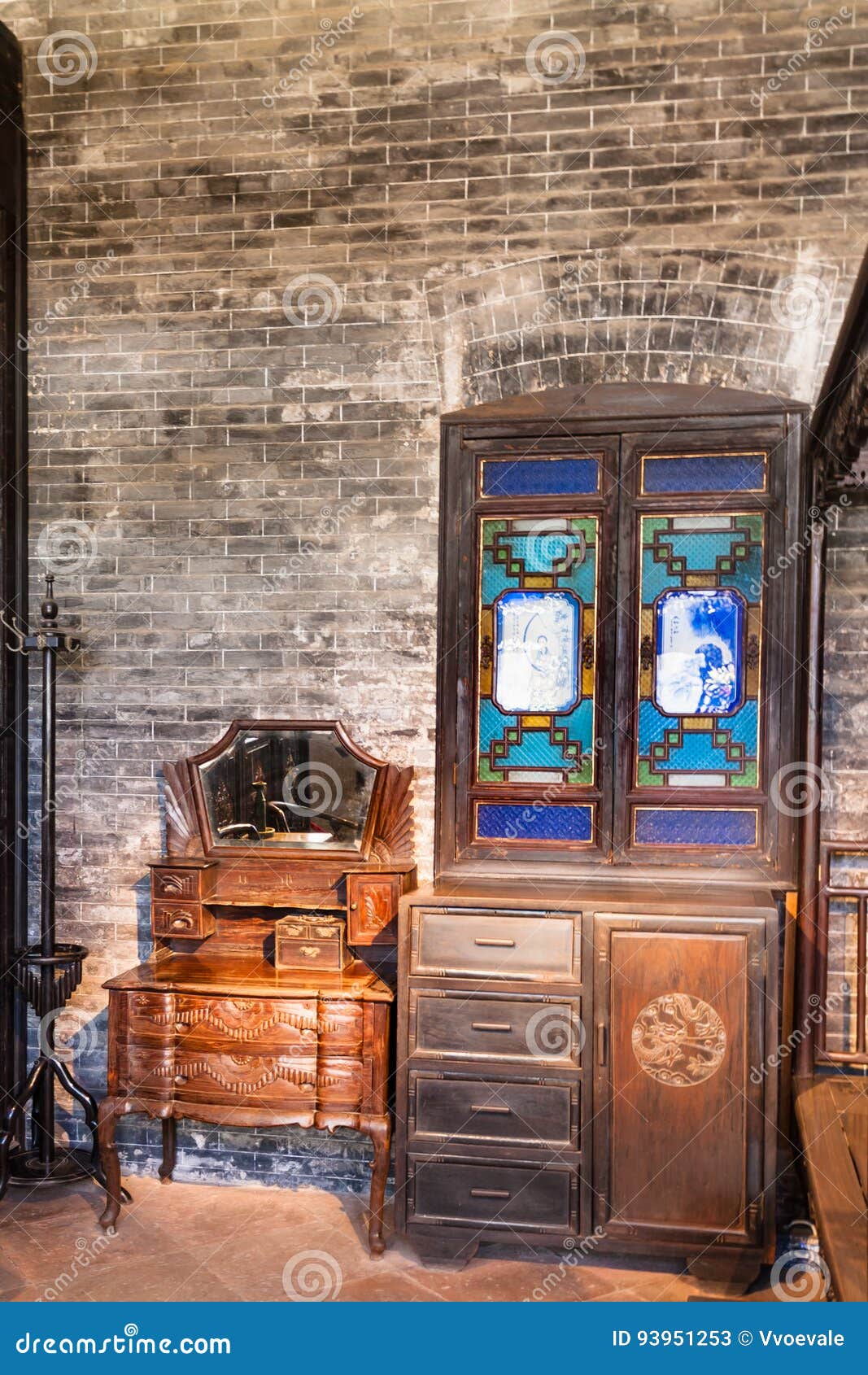 Furniture In Guangdong Folk Art Museum Editorial Stock Photo