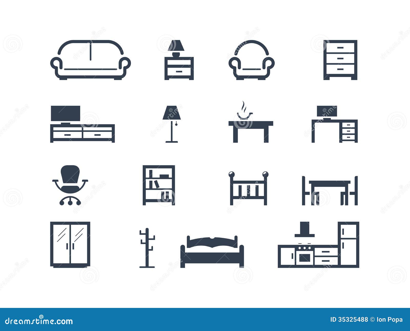 Furniture Icons Royalty Free Stock Photos - Image: 35325488