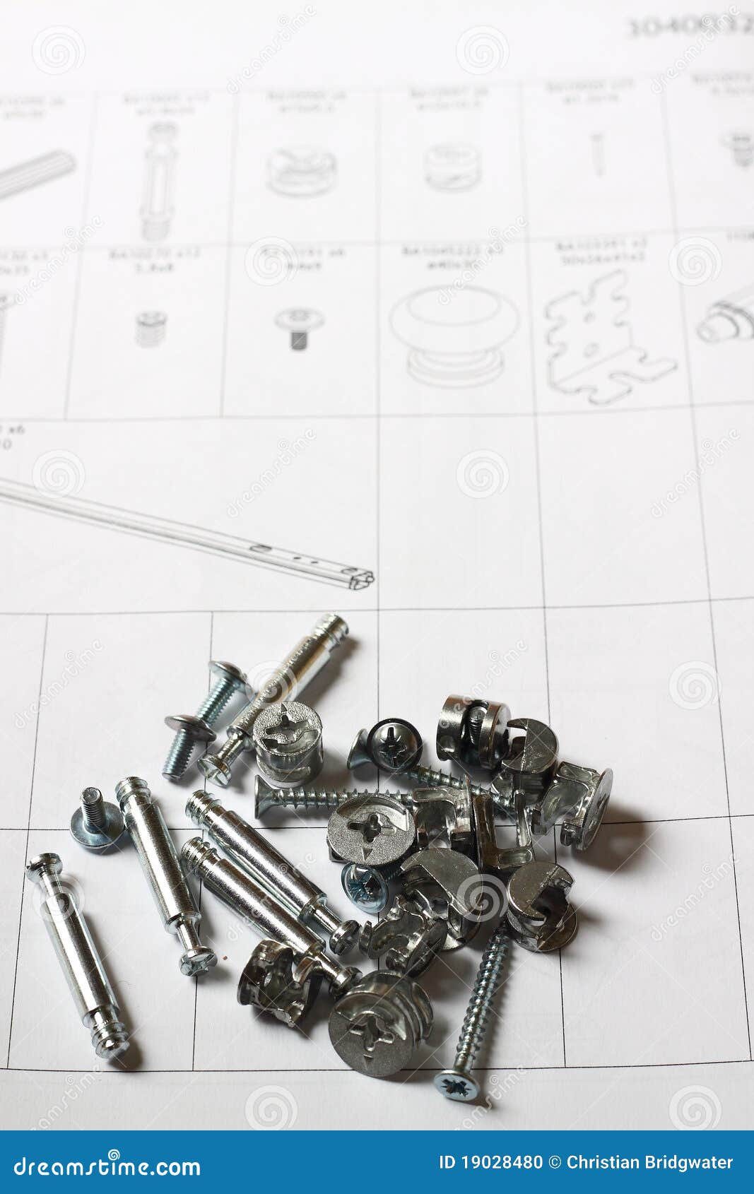 Furniture Instructions with Fixings Stock Photo Image of flat, wood