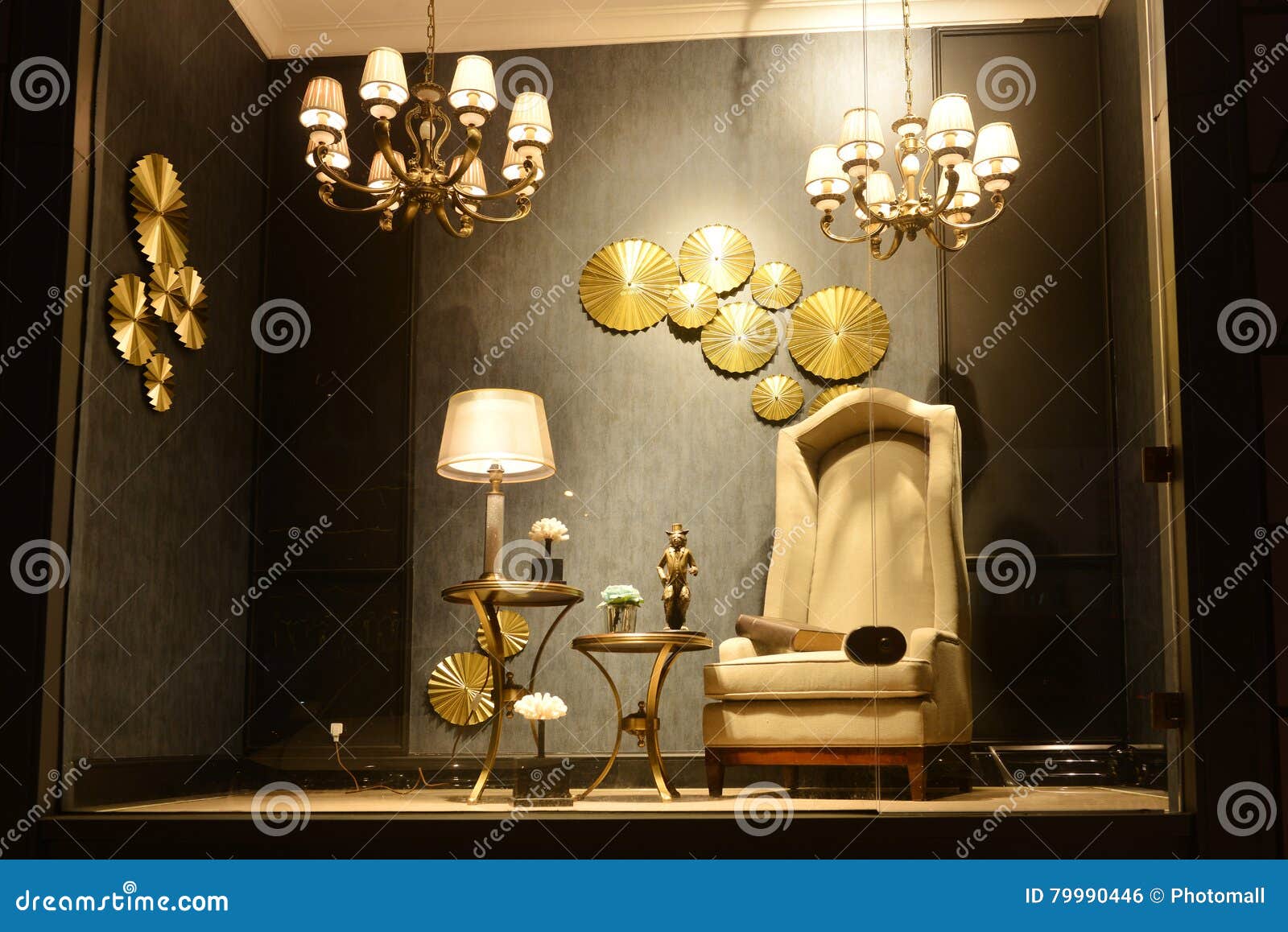 Furniture Lighting Showcase Stock Photo Image of bulb, decorative