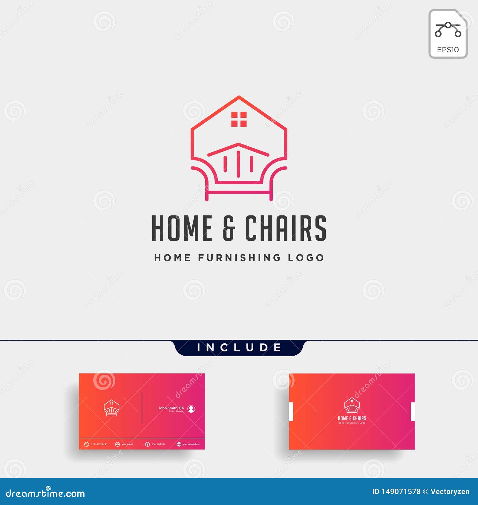 Furniture Logo Design Vector Icon Illustration Icon Isolated Stock