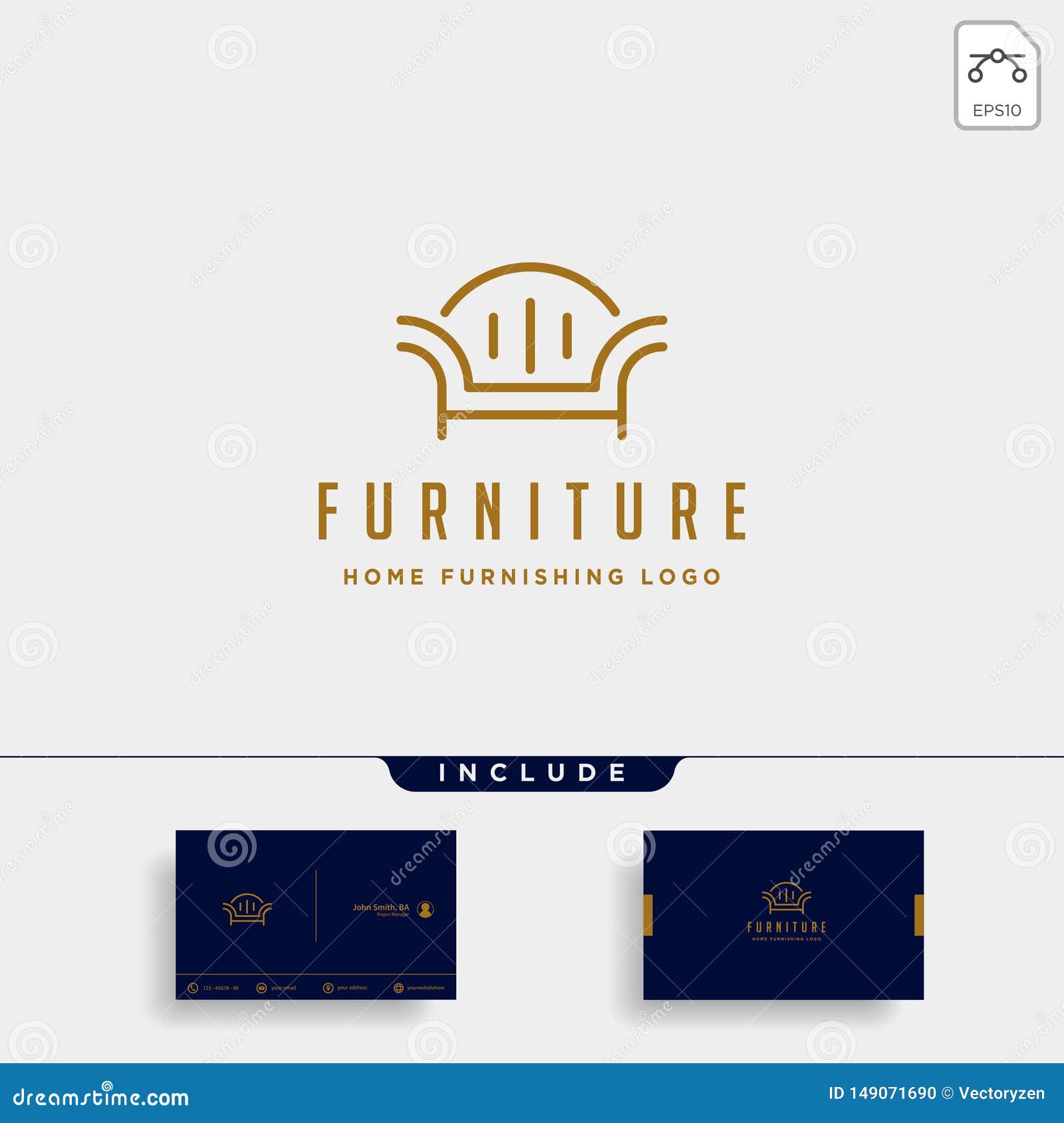 Furniture Logo Design Vector Icon Illustration Icon Isolated Stock