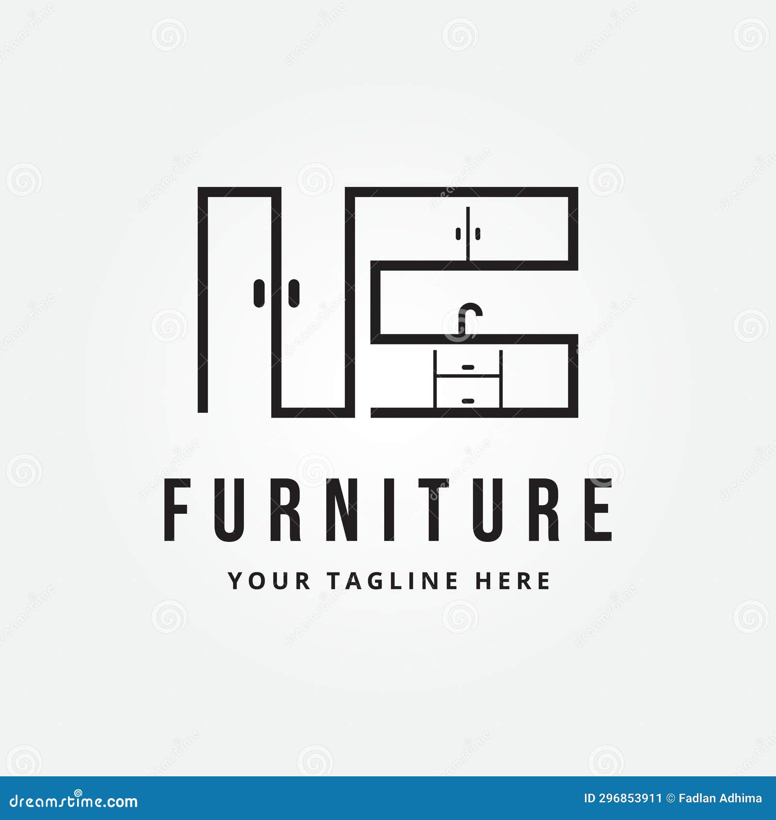 Furniture with Cupboard Logo Icon Design Vector Illustration Stock
