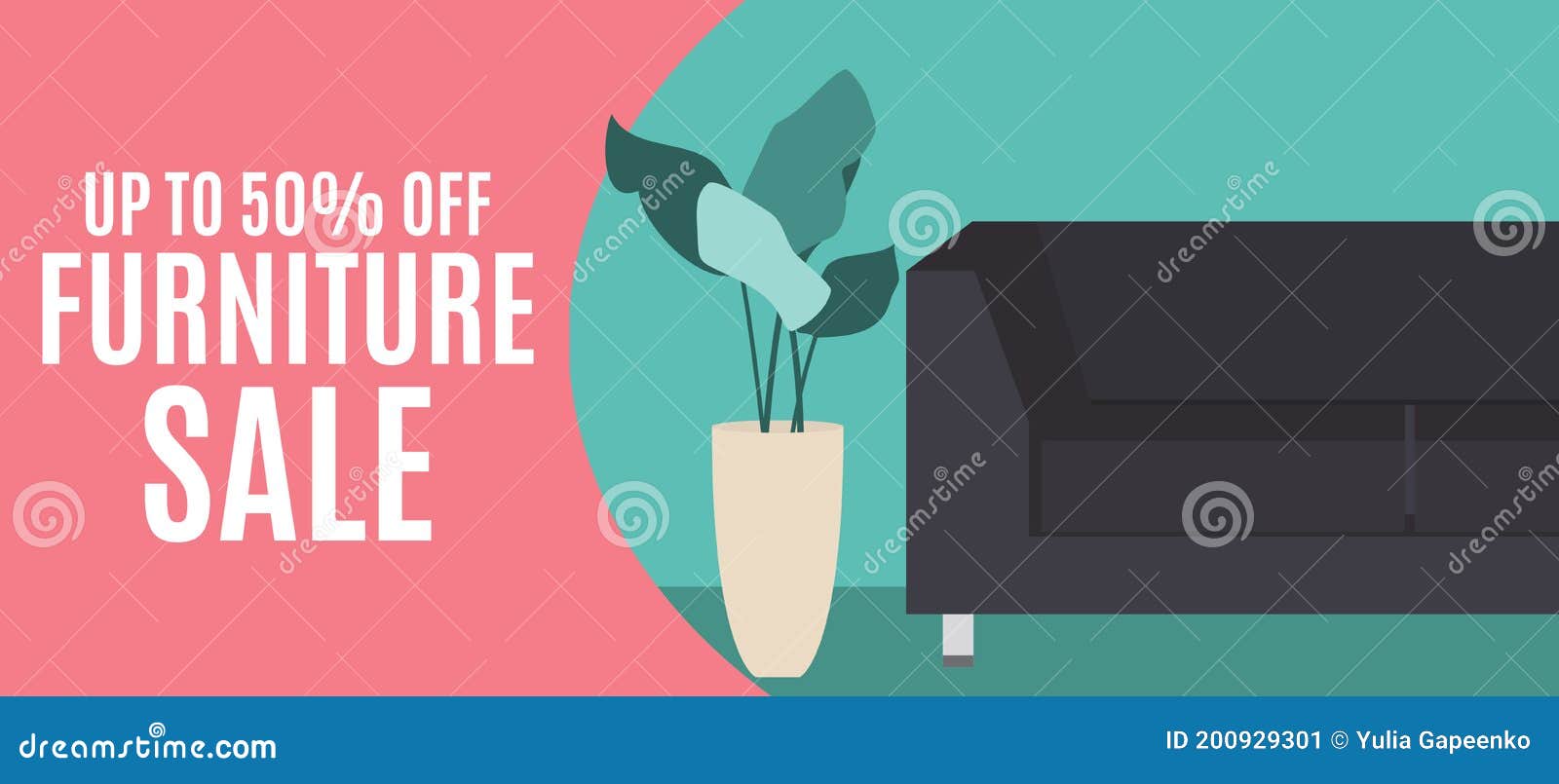 Furniture Sale Template on Background. Vector Illustration Stock