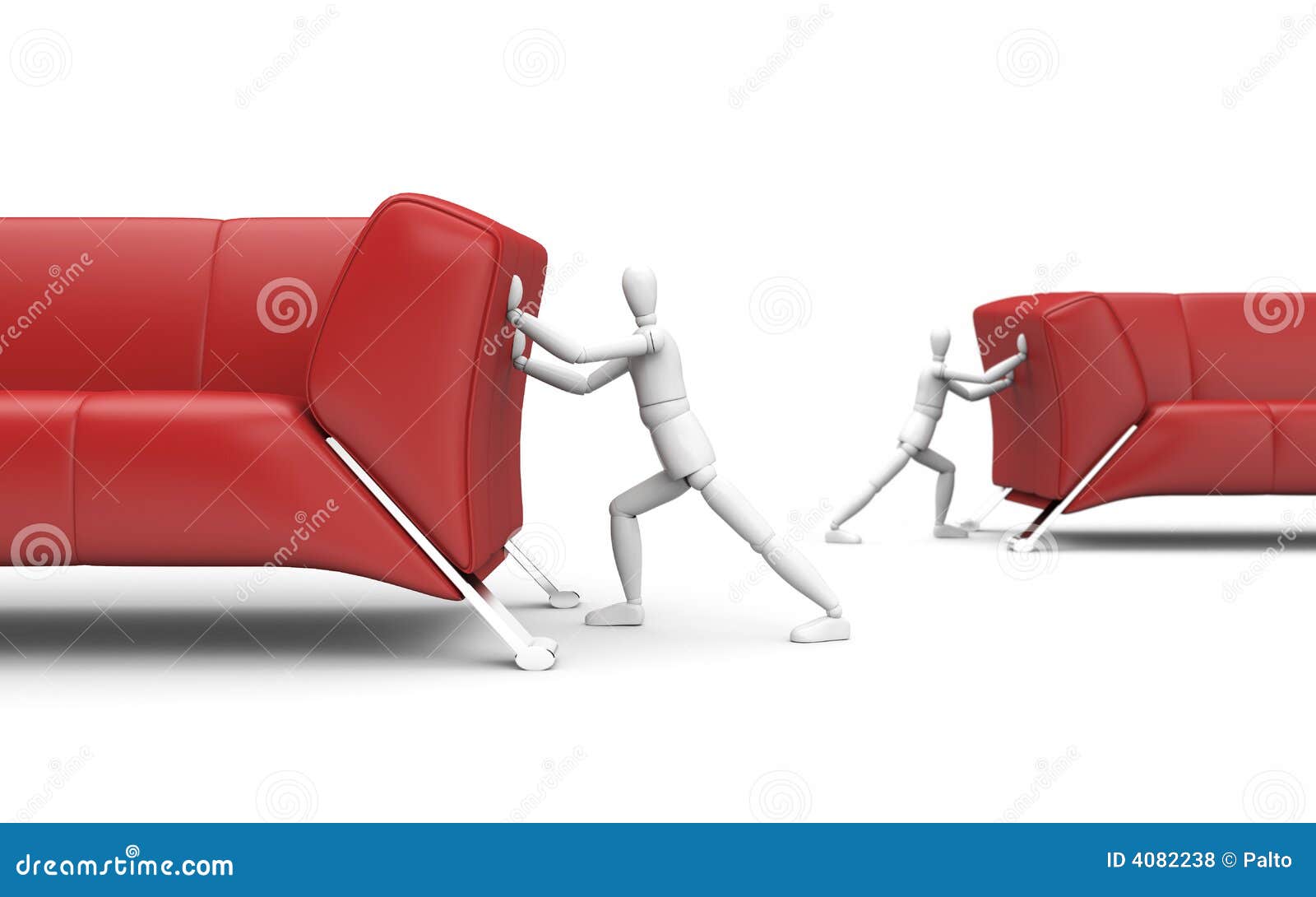 Furniture shift concept stock illustration. Illustration of armchair