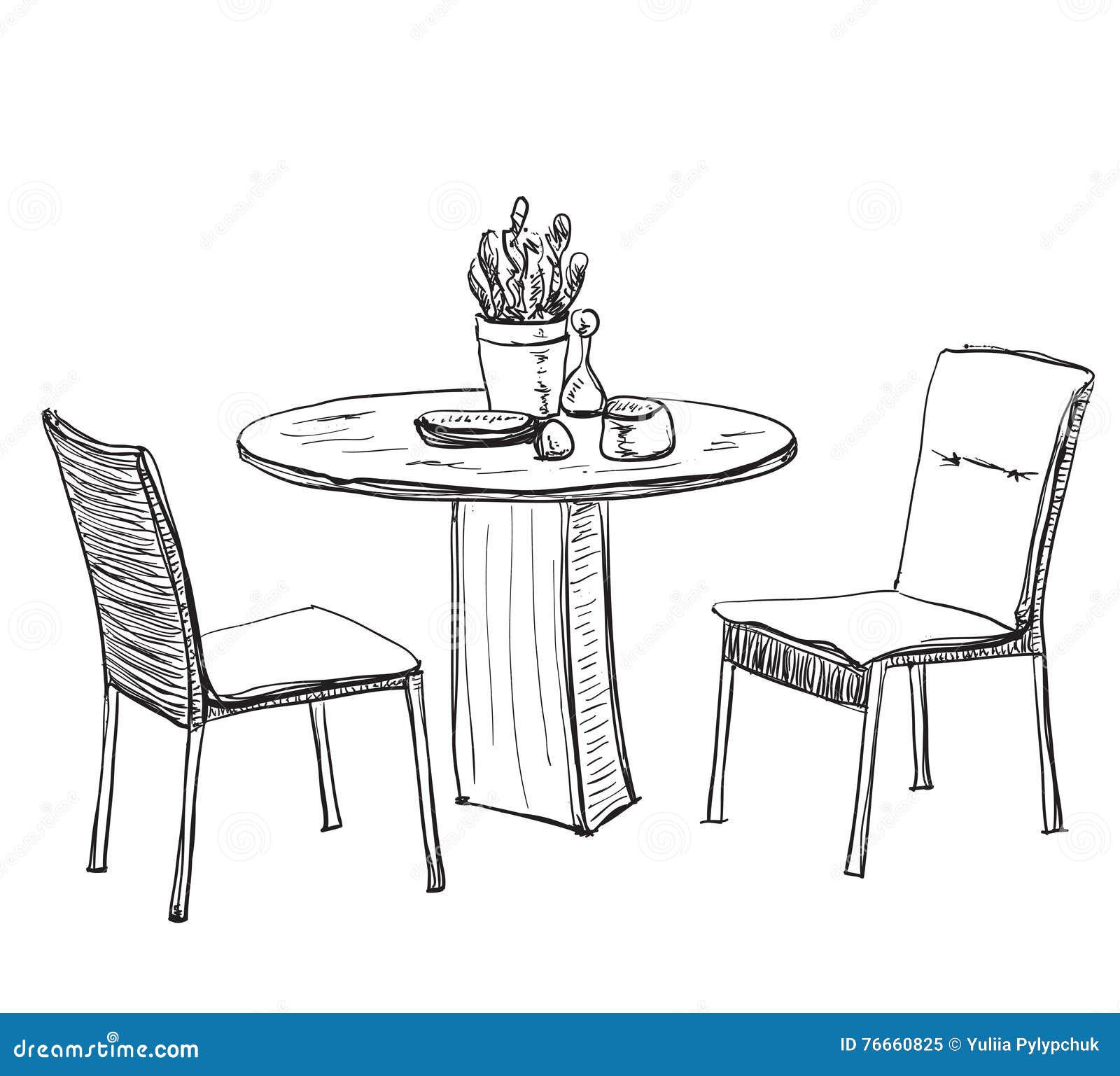 Sets Tables Chairs Furniture Sketch Stock Vector Royalty Free 1164024079   Shutterstock